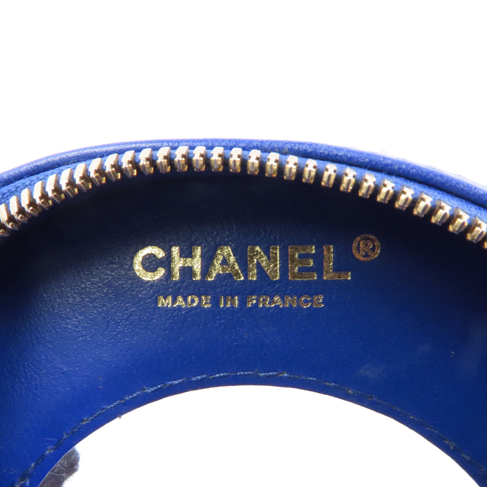 CHANEL 【激減優惠】羊皮皮革Chain Shoulder金扣鏈帶肩背袋深藍色/黑色