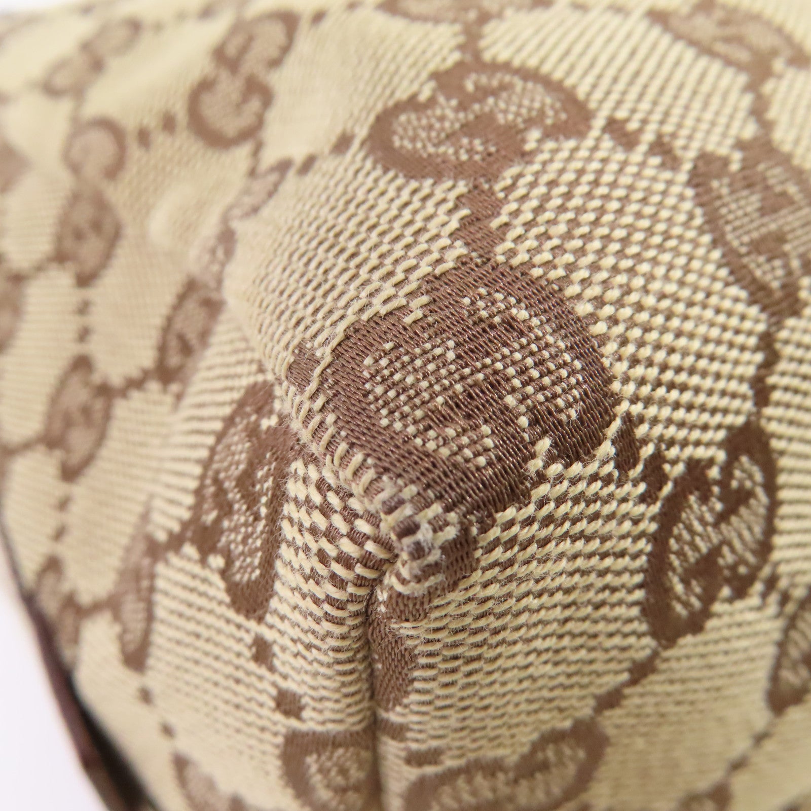 GUCCI GG帆布Hand Bag金扣手挽袋啡色