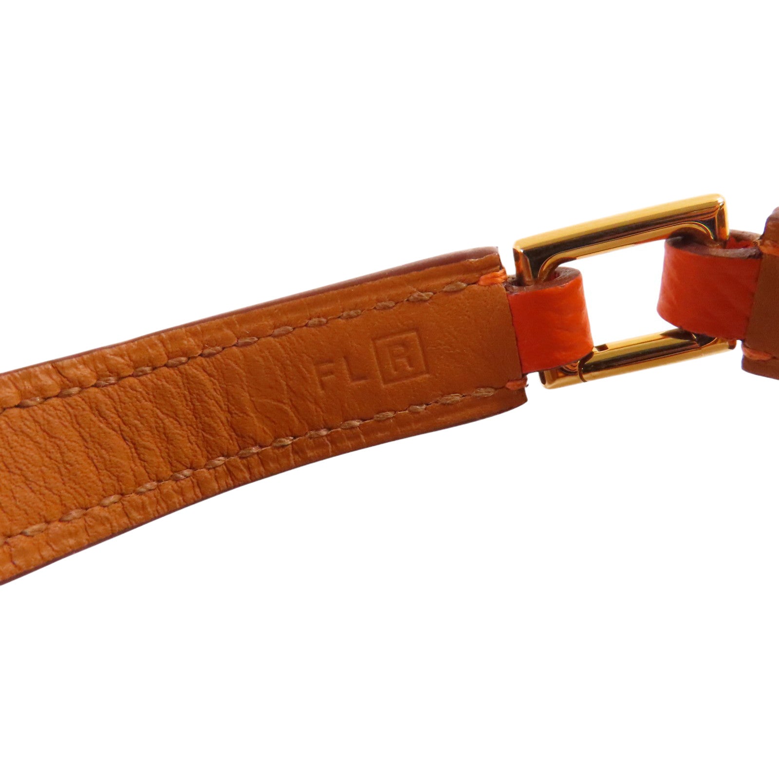 HERMES Epsom皮革Rivale Double Tour Bracelet金扣手鏈