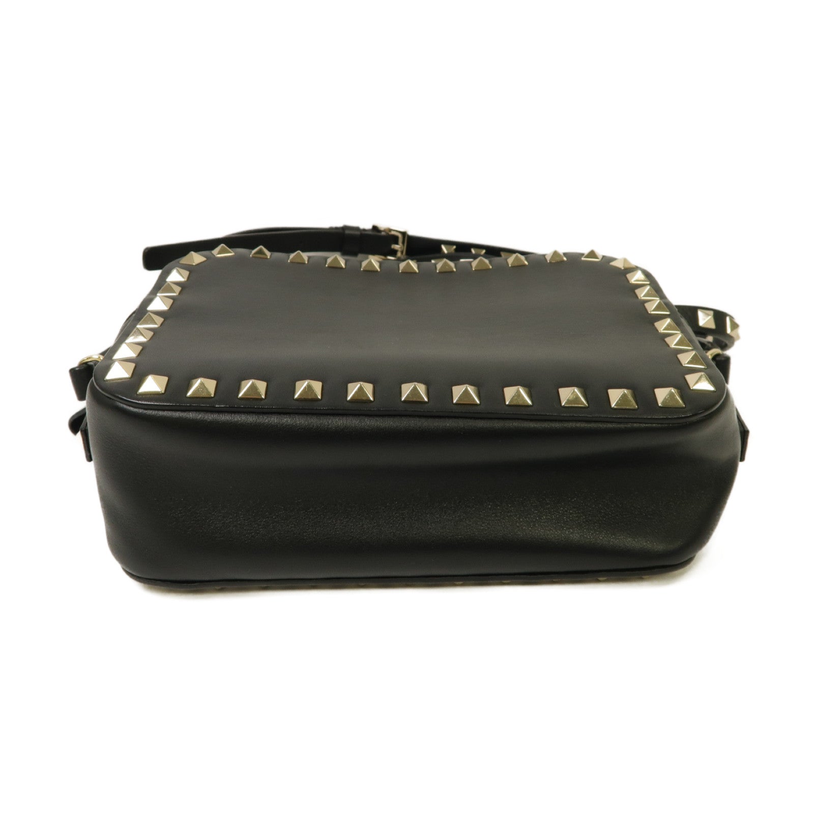 Valentino 牛皮皮革Shoulder Bag金扣肩背袋黒色