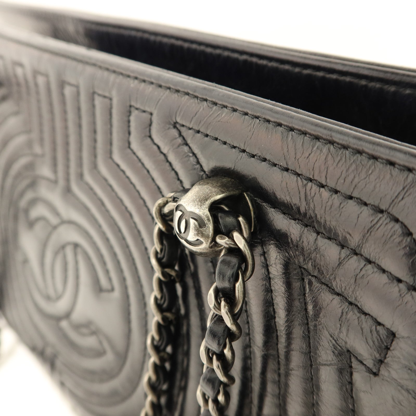 CHANEL 牛皮皮革Chain Shoulder鏈帶肩背袋