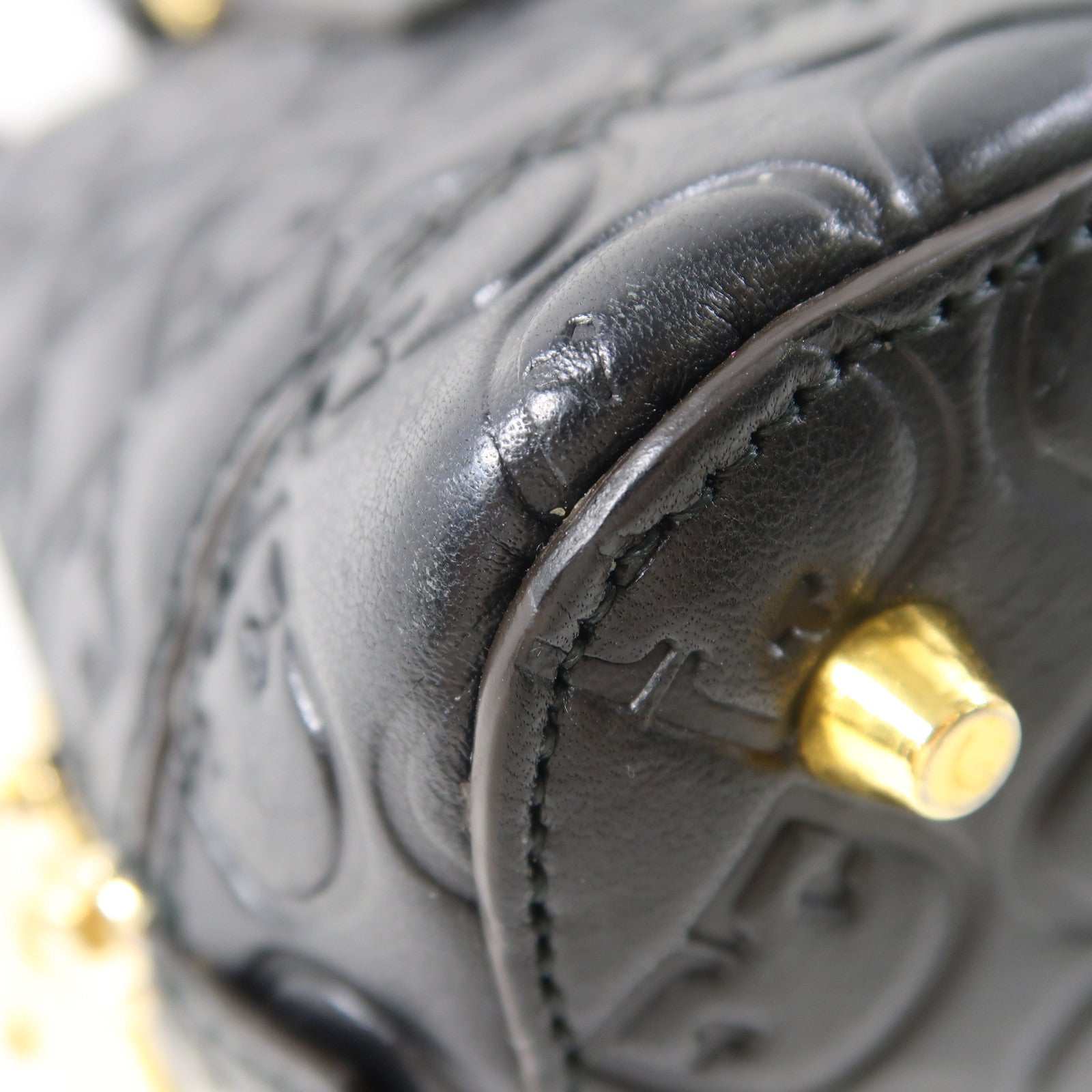 Furla 牛皮皮革2Way Bag金扣手挽肩背兩用袋黑色