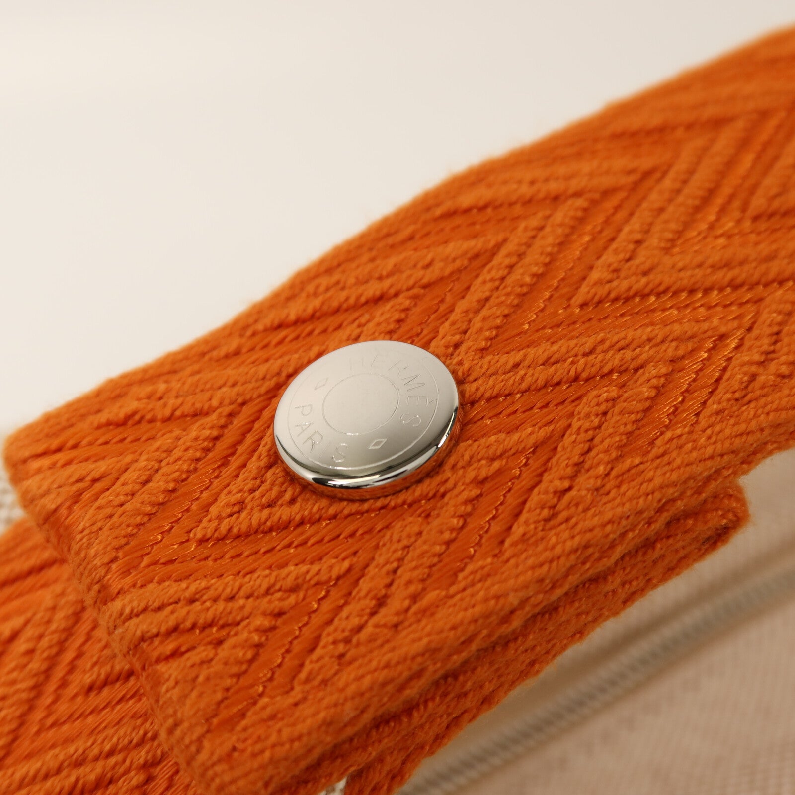 HERMES 帆布Bride A Brac PM銀扣手挽袋