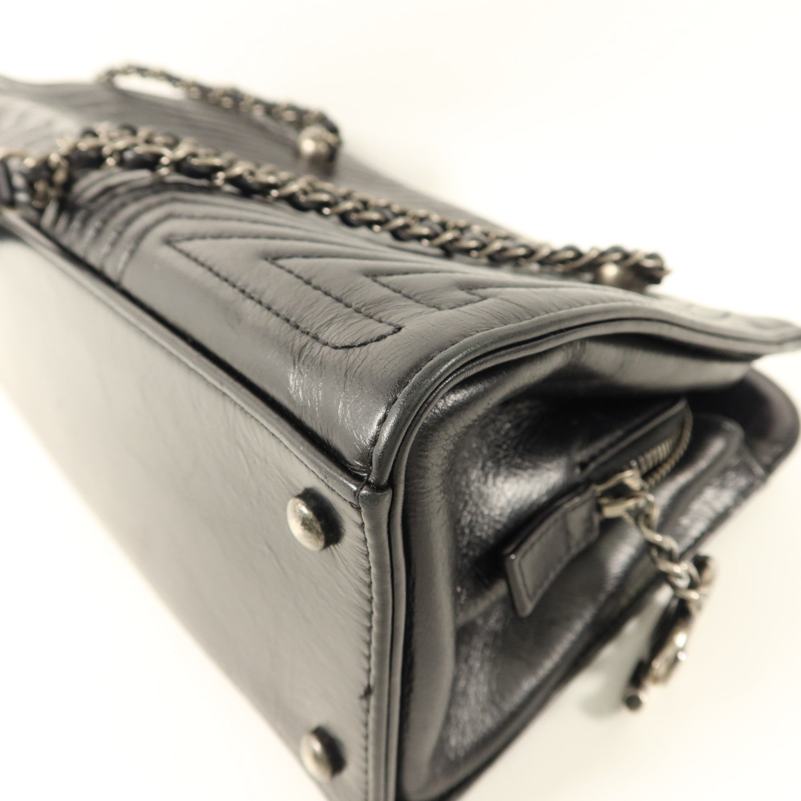CHANEL 牛皮皮革Chain Shoulder鏈帶肩背袋