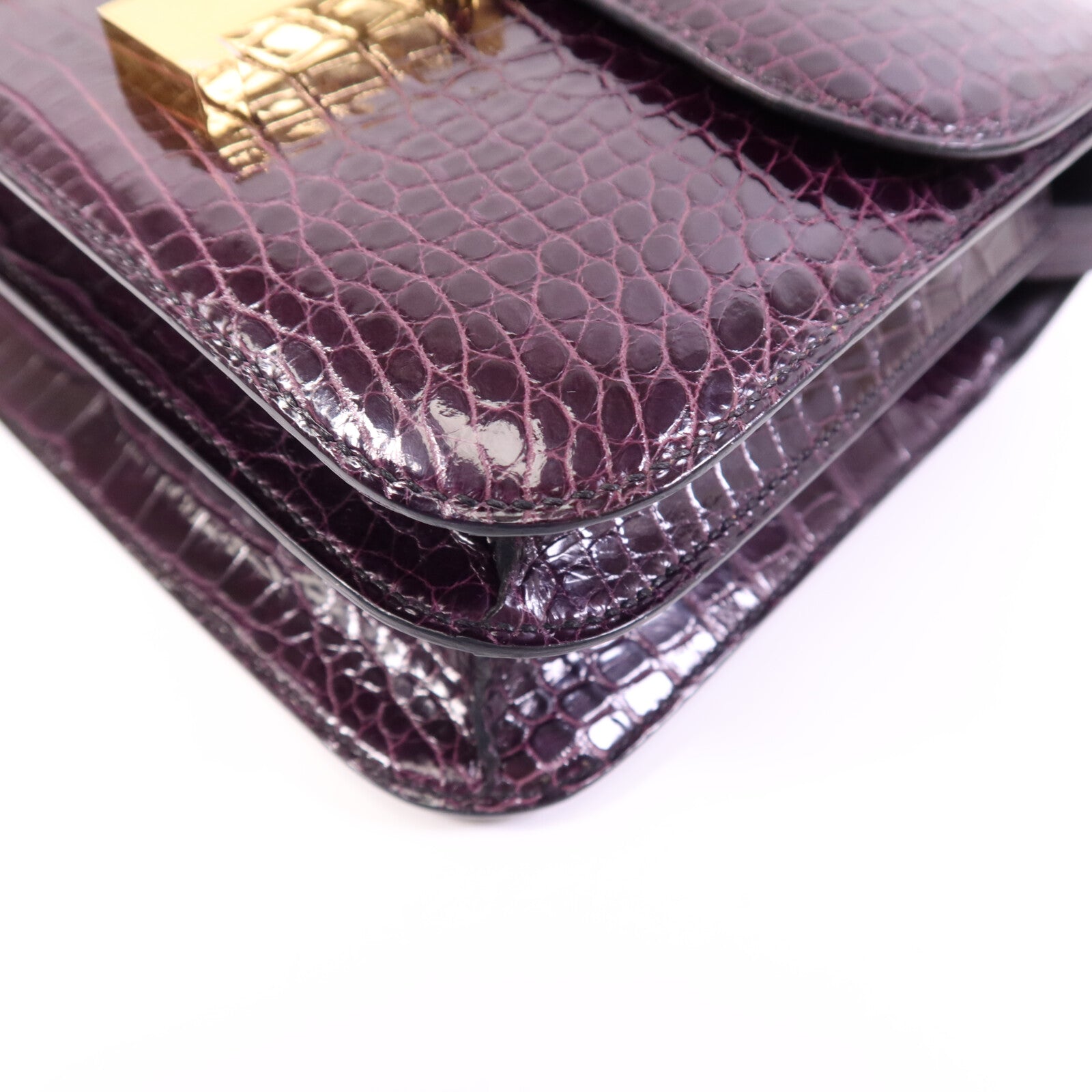 HERMES Niloticus皮革Constance 24金扣肩背袋Amethyst
