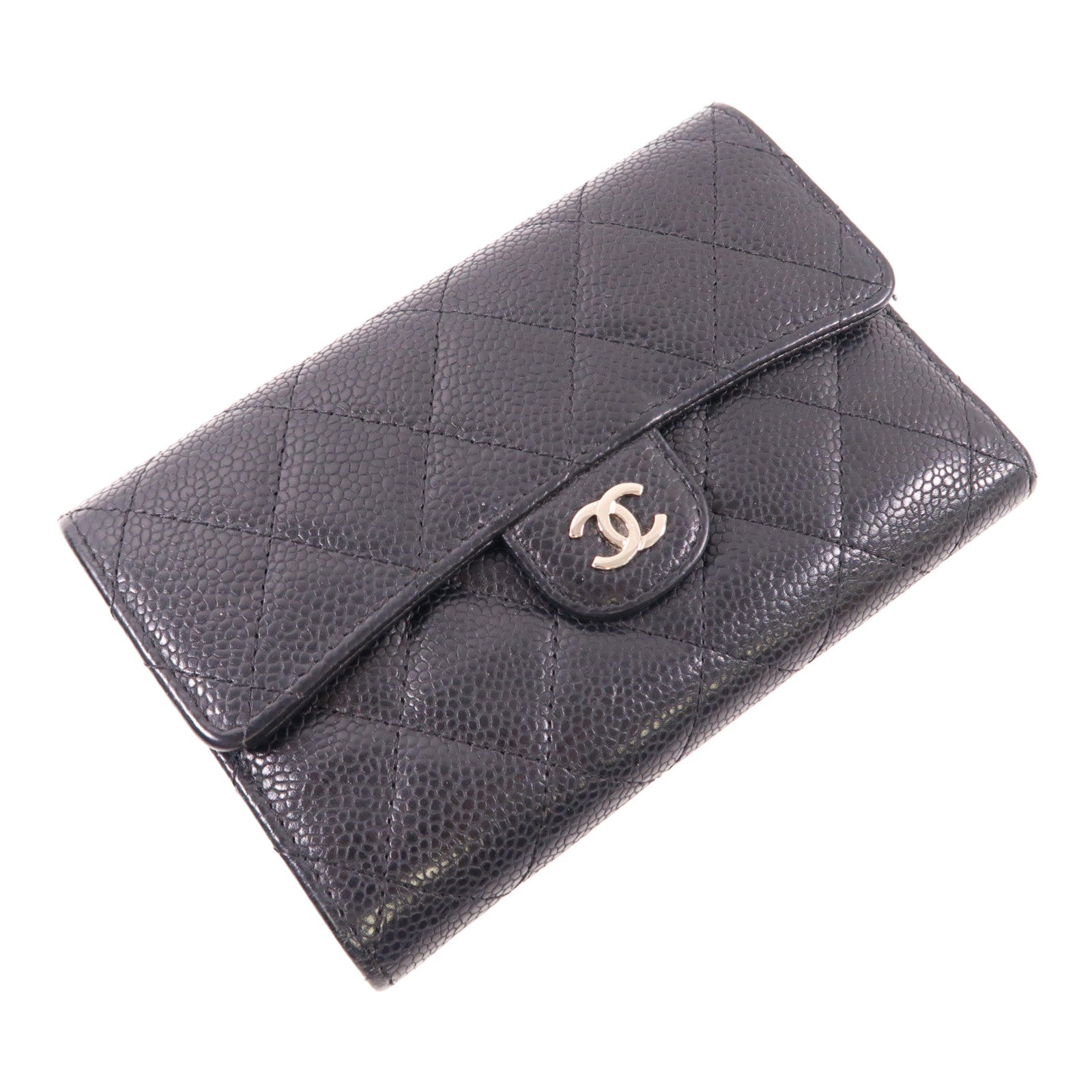 CHANEL 牛皮皮革Wallet銀扣錢包
