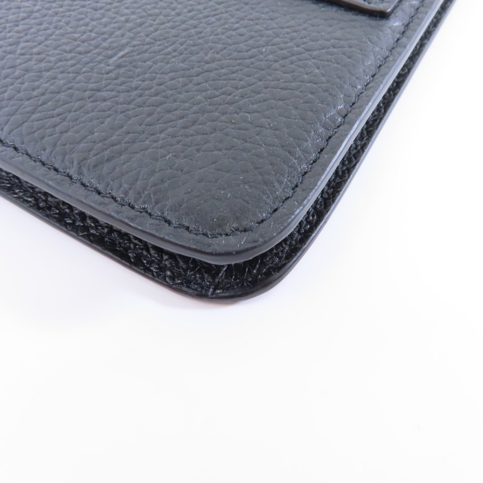BALENCIAGA 牛皮皮革Cash Phone Card Holder銀扣現金手機和卡包黑色