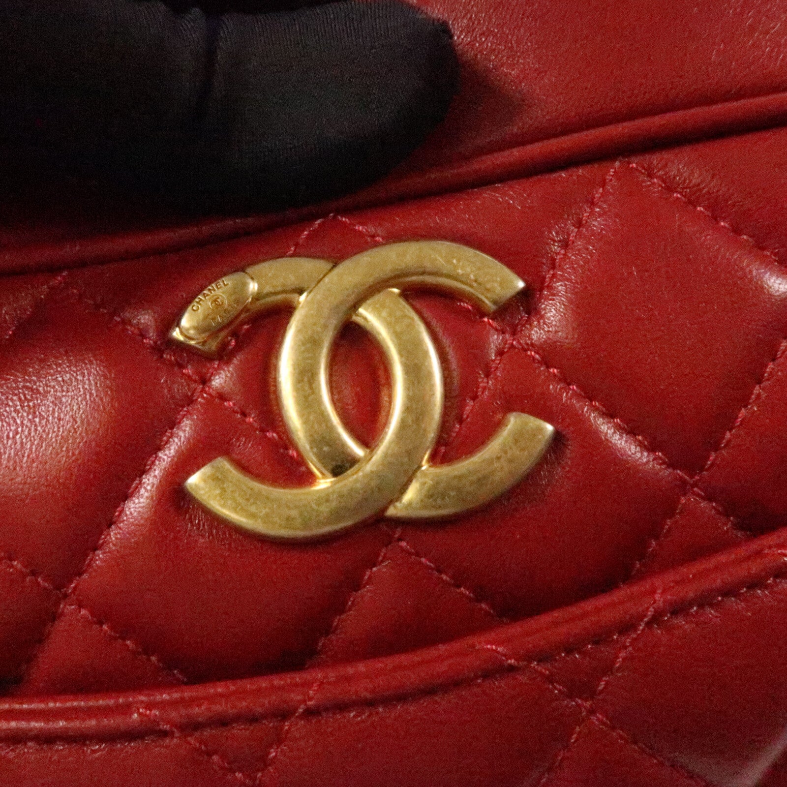 CHANEL 羊皮皮革Chain Shoulder Bag金扣鏈帶手挽肩背袋