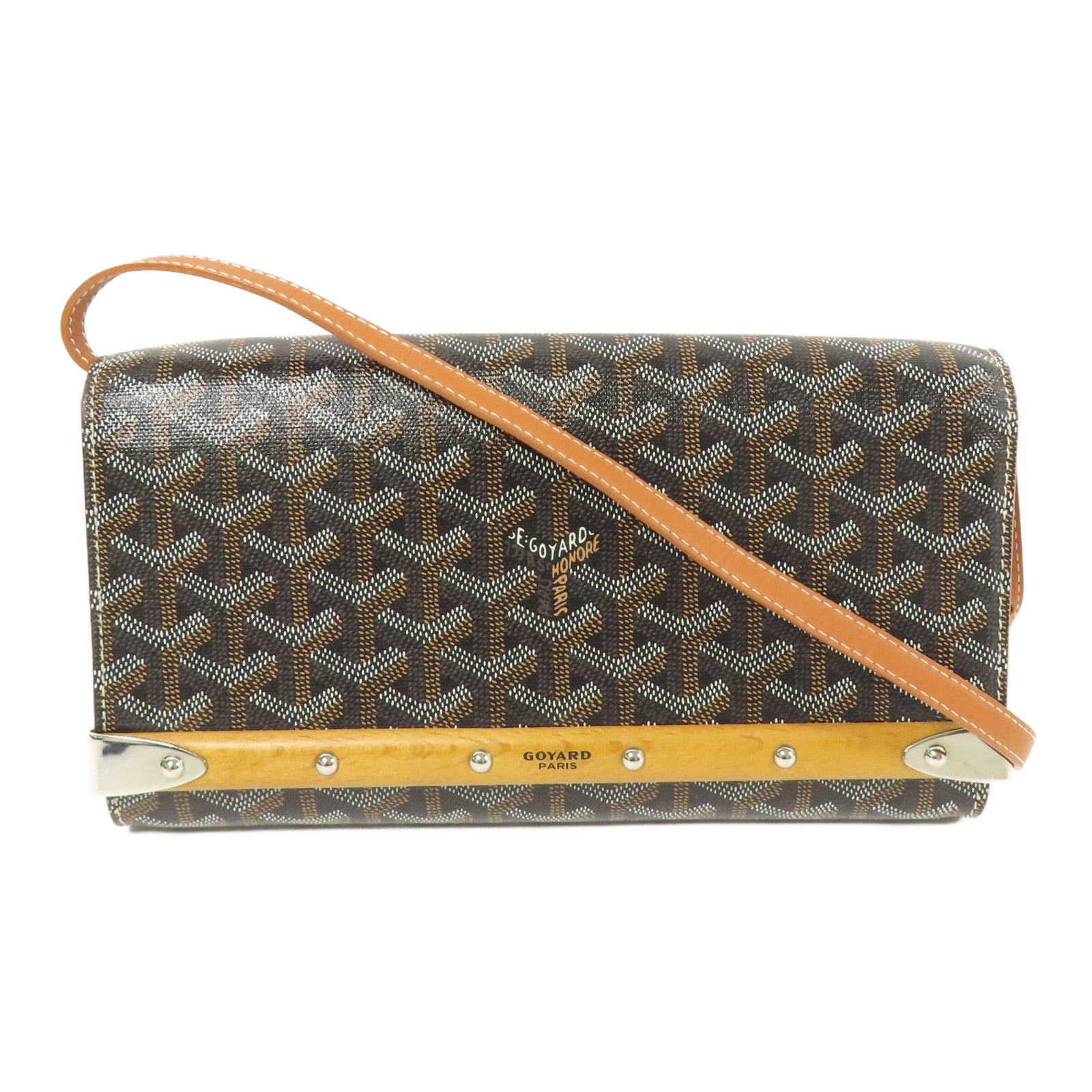 GOYARD 塗層帆布Monte-Carlo銀扣肩背袋