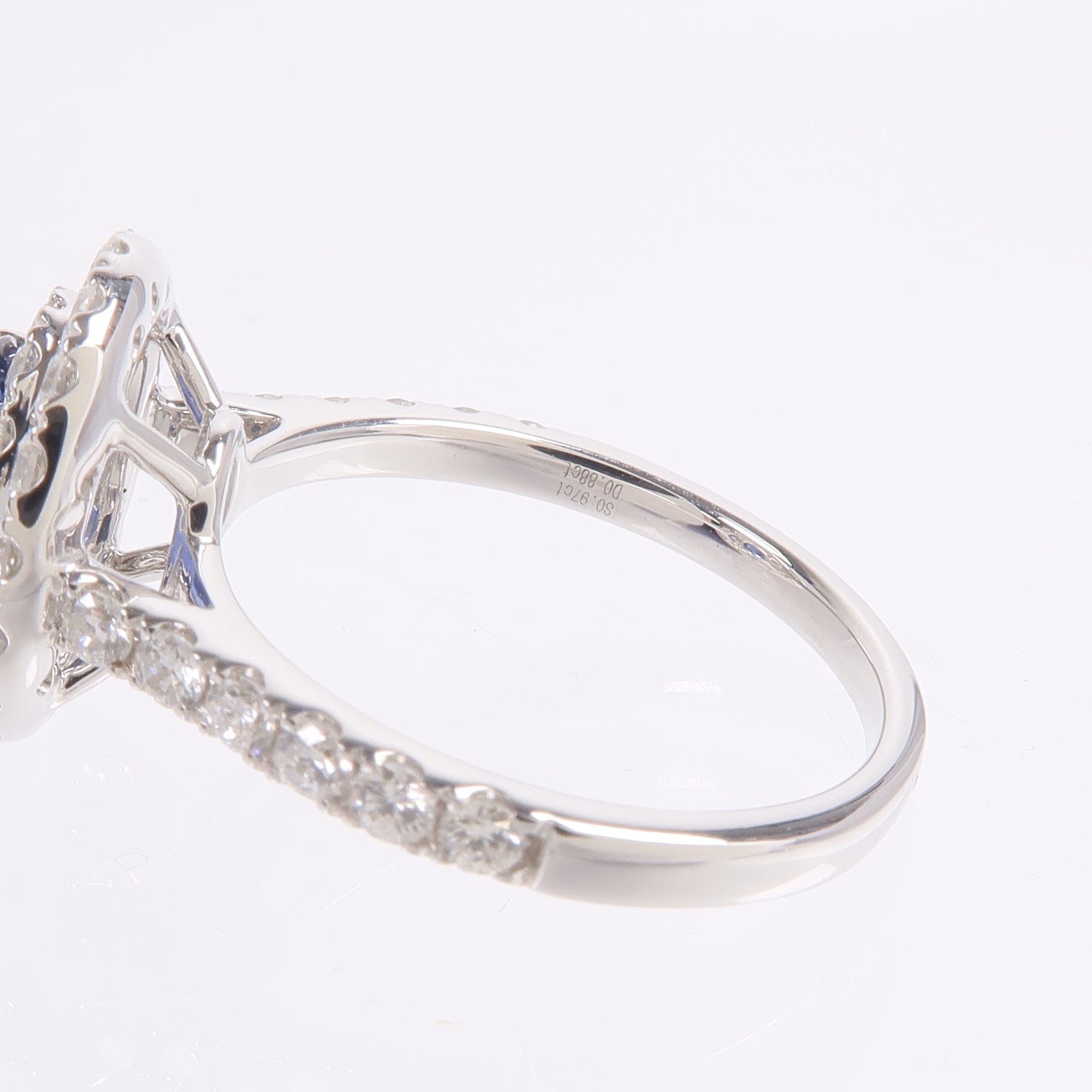 JEWELRY 18K白金Sapphire Diamond Ring藍寶石/鑽石戒指