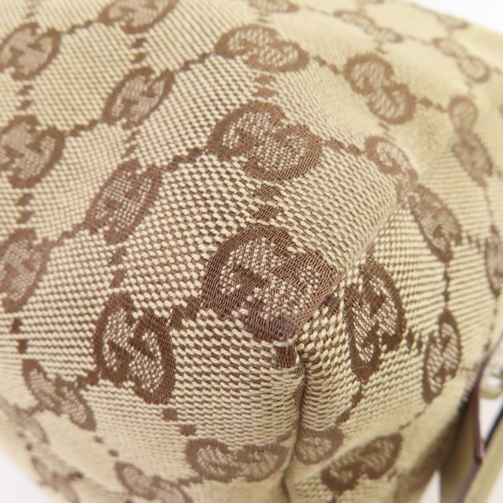 GUCCI GG帆布Hand Bag金扣手挽袋啡色