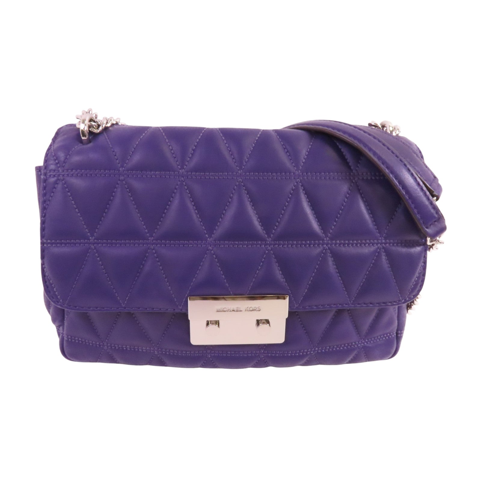 Michael Kors 羊皮皮革Chain Shoulder Bag銀扣鏈帶肩背袋