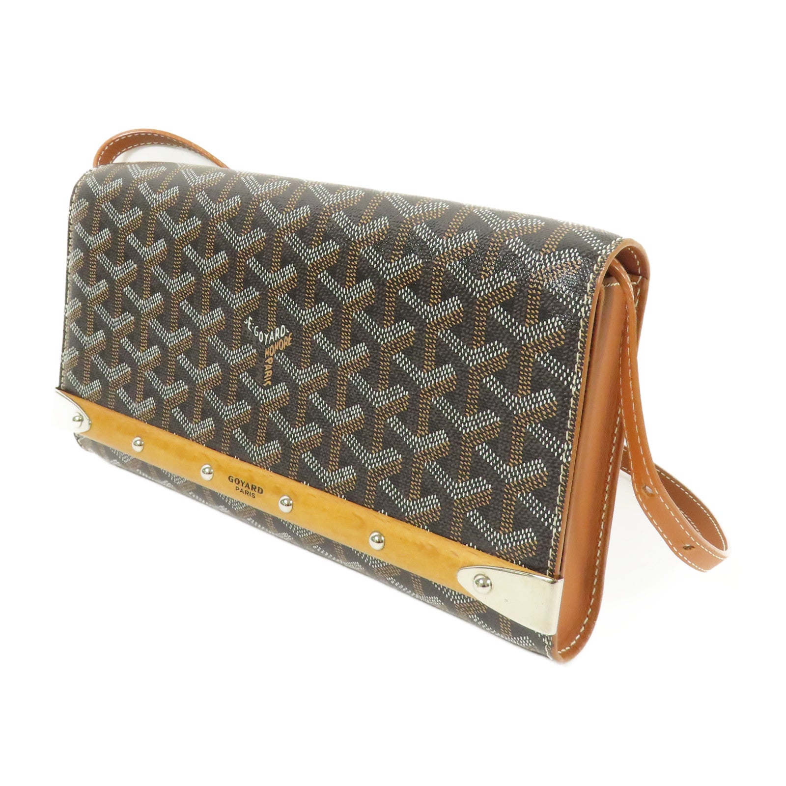 GOYARD 塗層帆布Monte-Carlo銀扣肩背袋