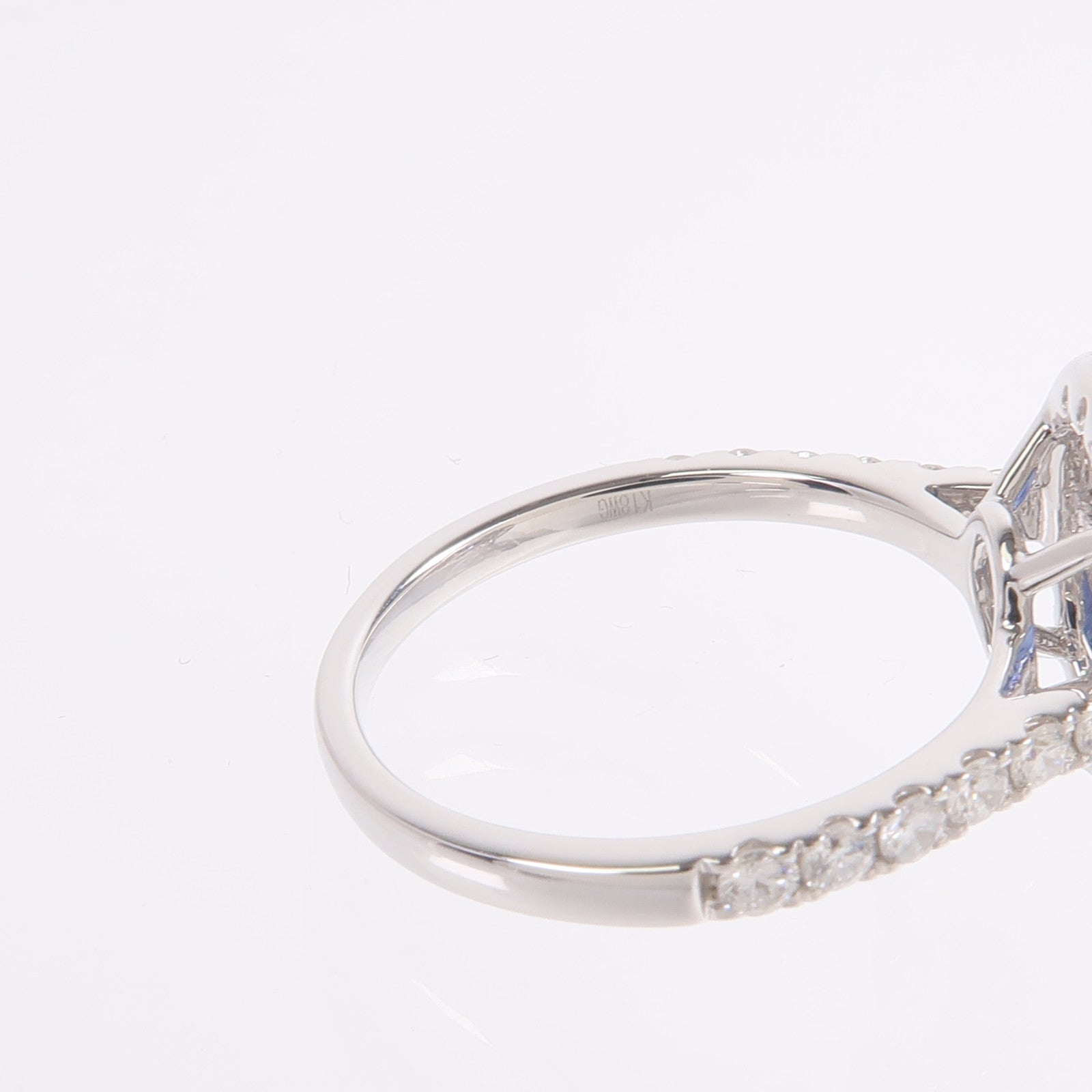 JEWELRY 18K白金Sapphire Diamond Ring藍寶石/鑽石戒指