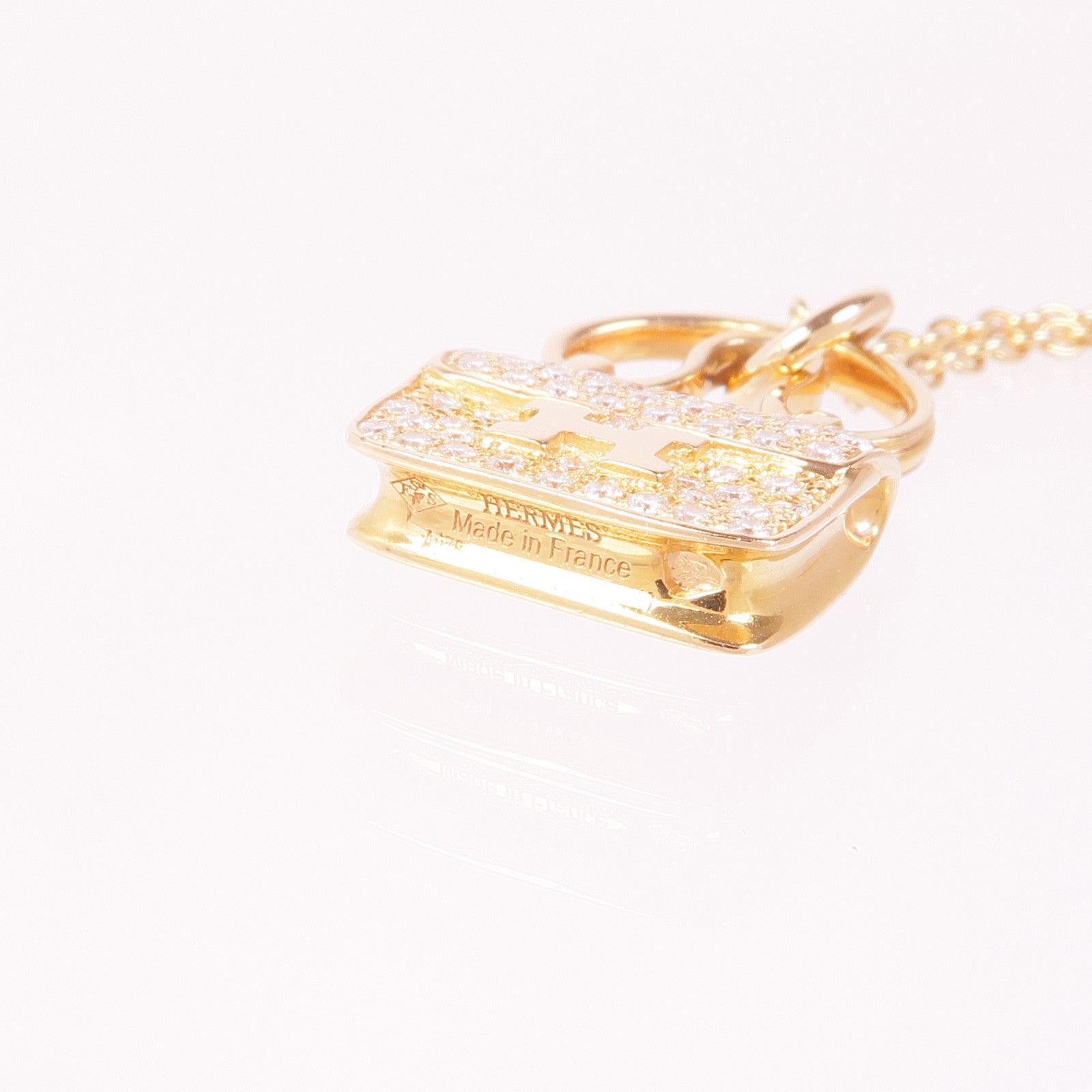 HERMES Constance Necklace 18K Pink Gold Diamond