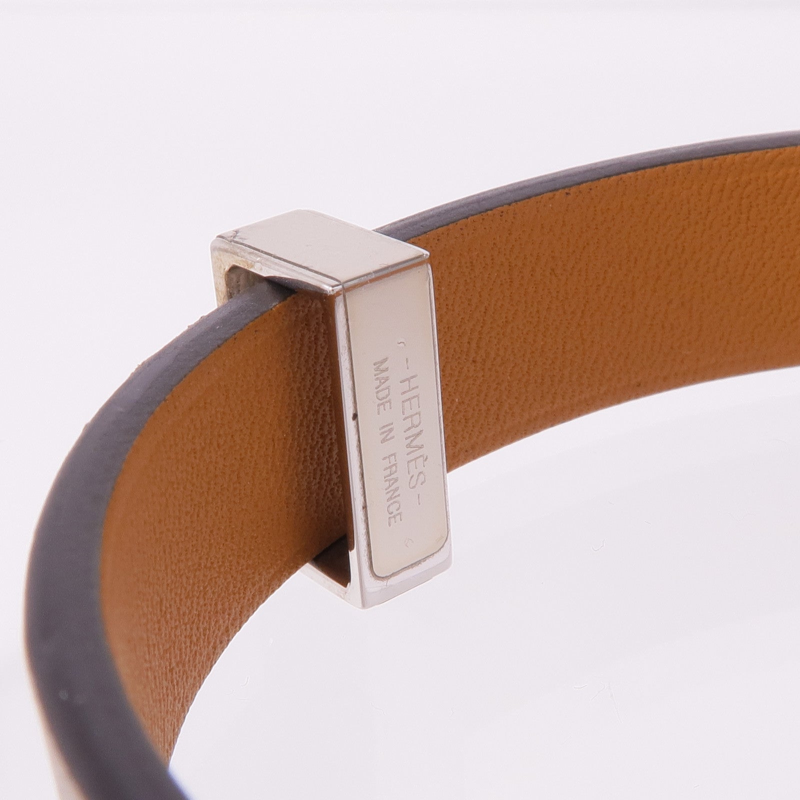 HERMES Swift皮革Mini Dog Bracelet銀扣手帶