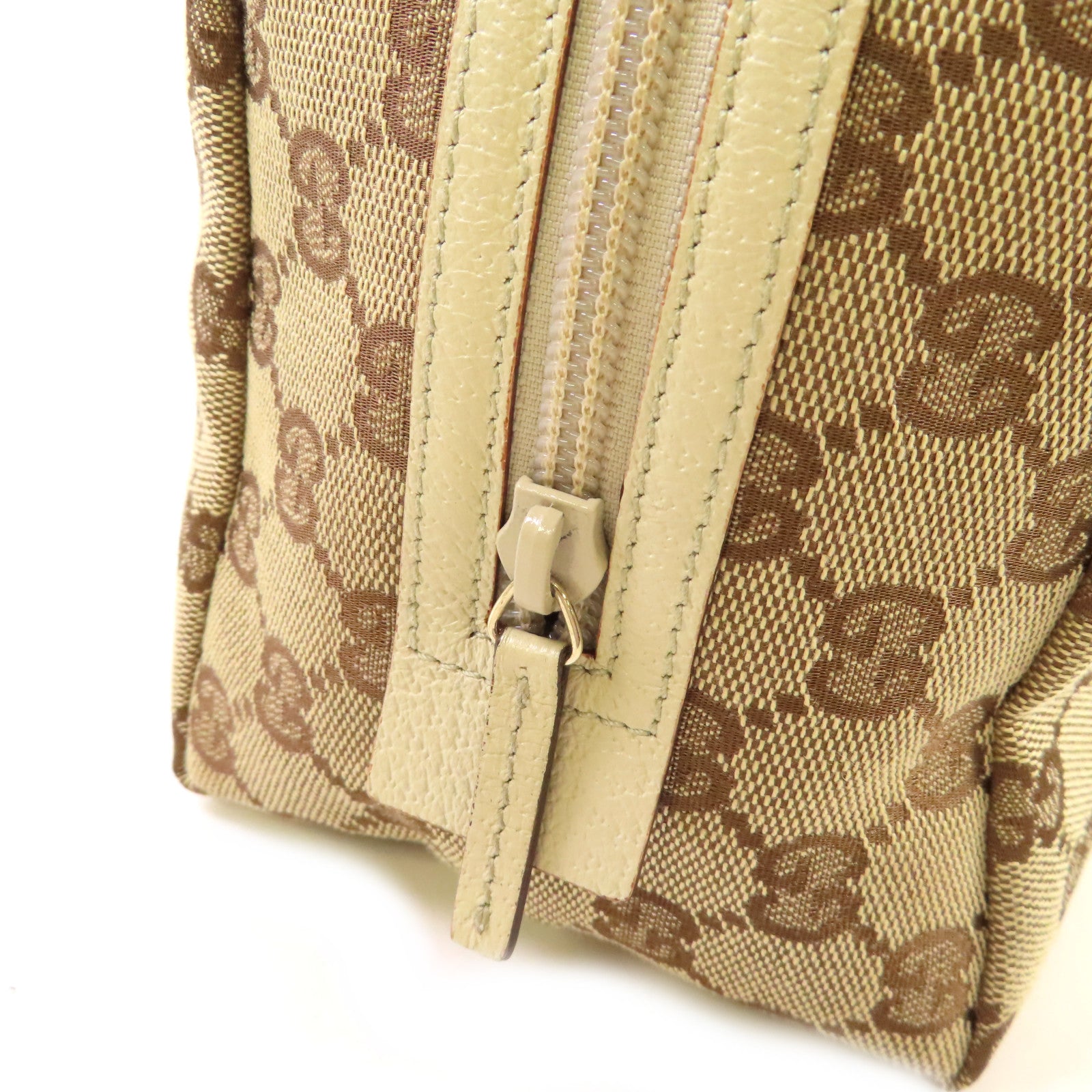 GUCCI GG帆布Hand Bag金扣手挽袋啡色