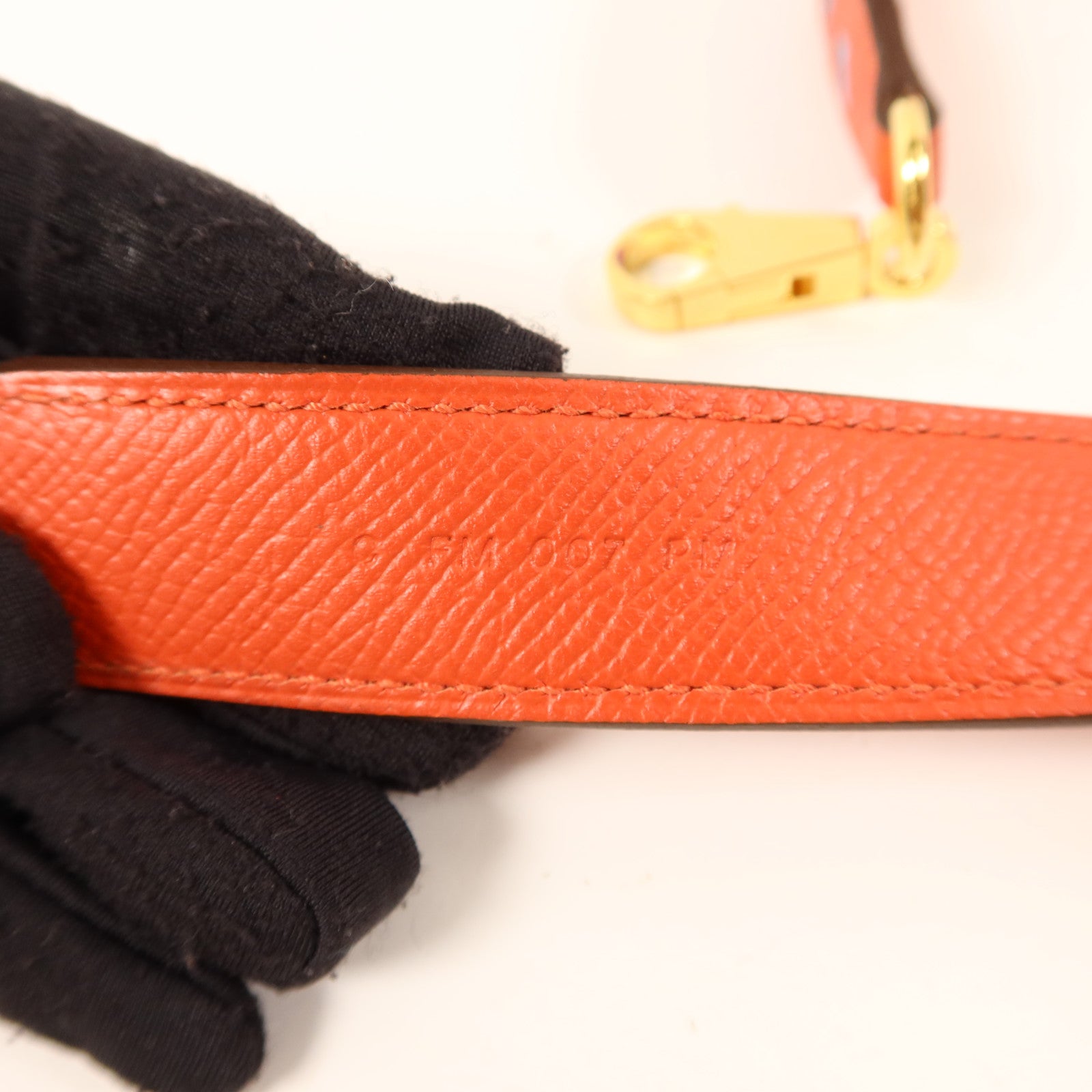 HERMES Epsom皮革Shoulder Strap 70cm金扣肩帶