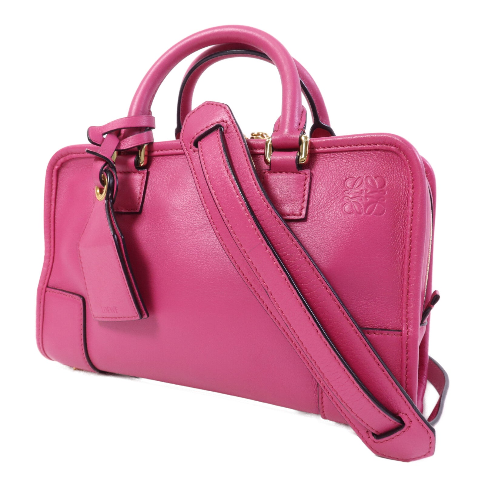 LOEWE 牛皮皮革Amazona金扣手挽肩背兩用袋