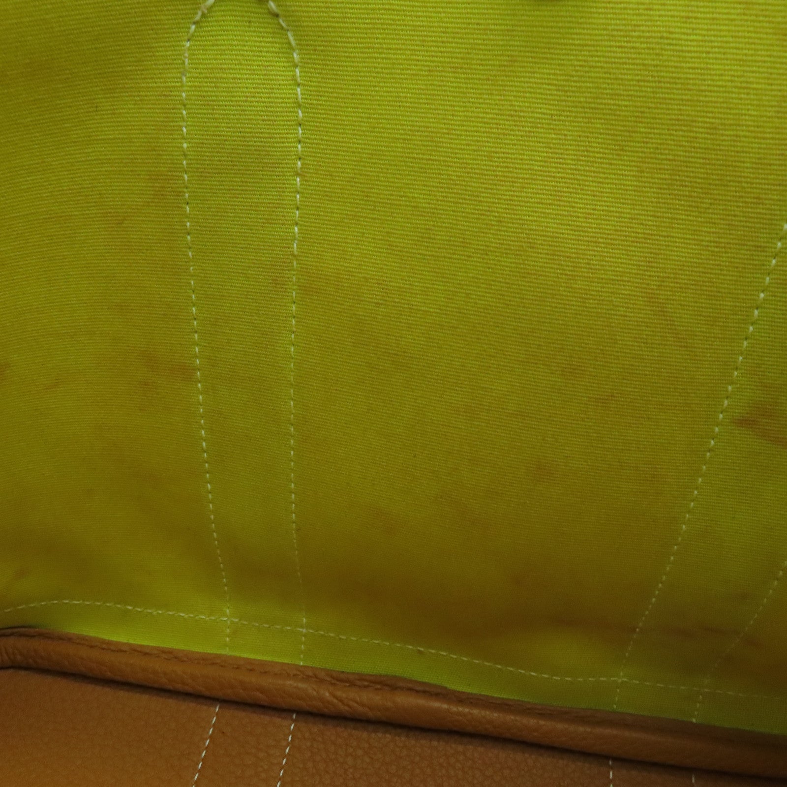 HERMES Canvas Garden Party TPM Silver Buckle Hand Bag Yellow