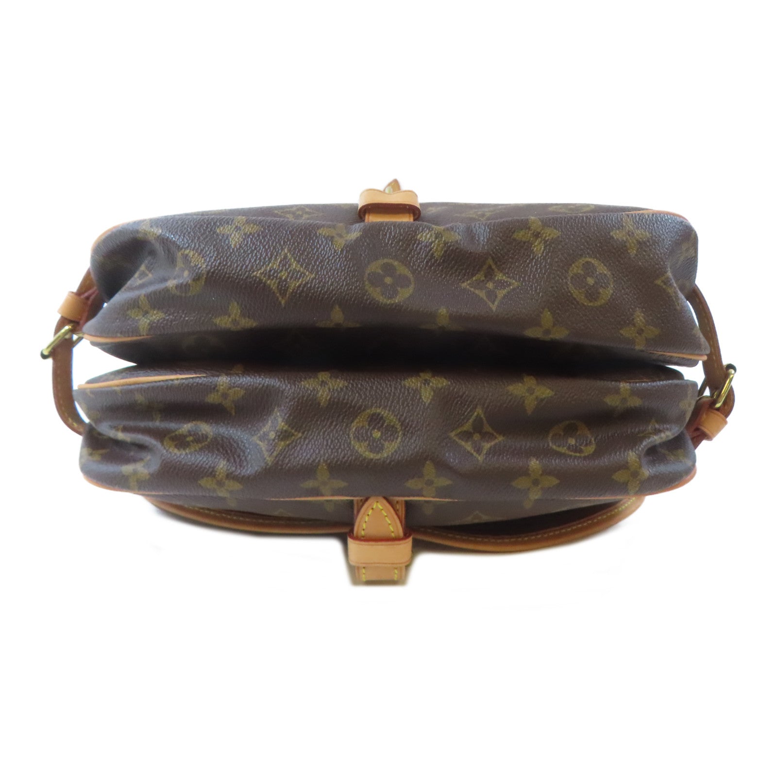 LOUIS VUITTON Monogram Saumur 30金扣肩背袋啡色