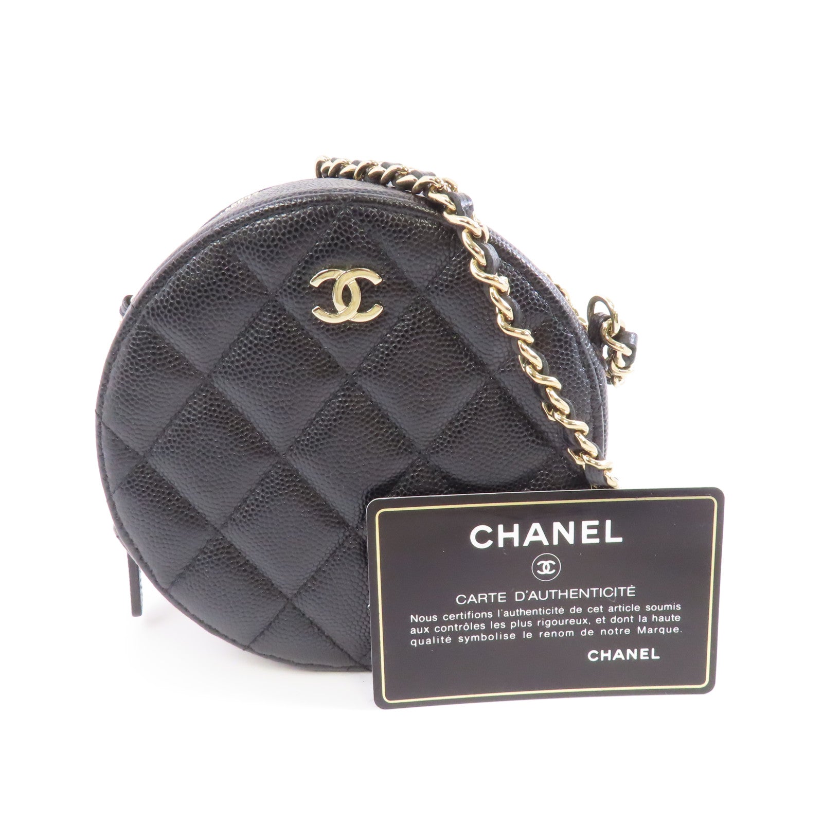 CHANEL 【激減優惠】菱格牛皮皮革Chain Shoulder銀扣鏈帶肩背袋黑色