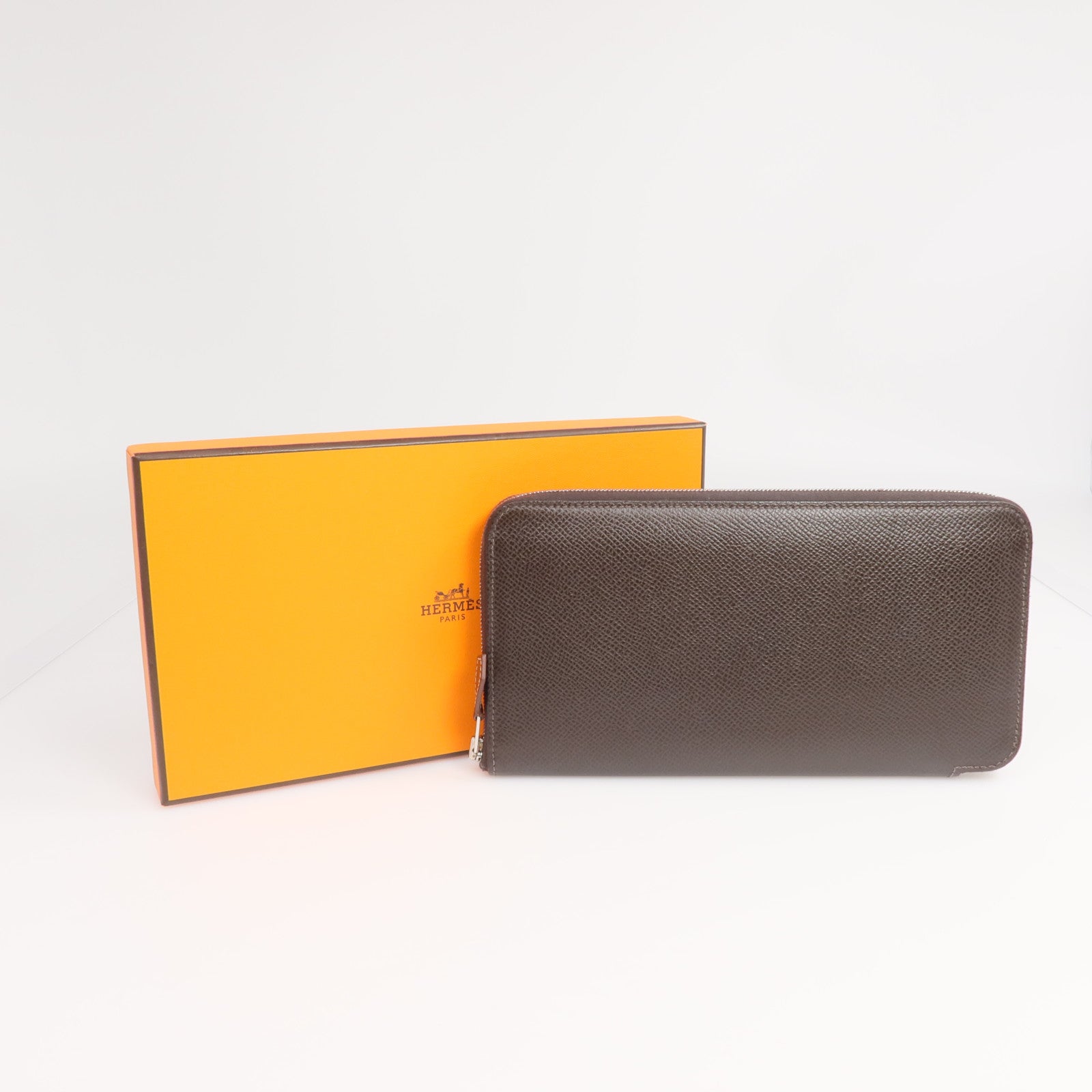 HERMES Epsom皮革Silk In Long Wallet 銀扣長錢包