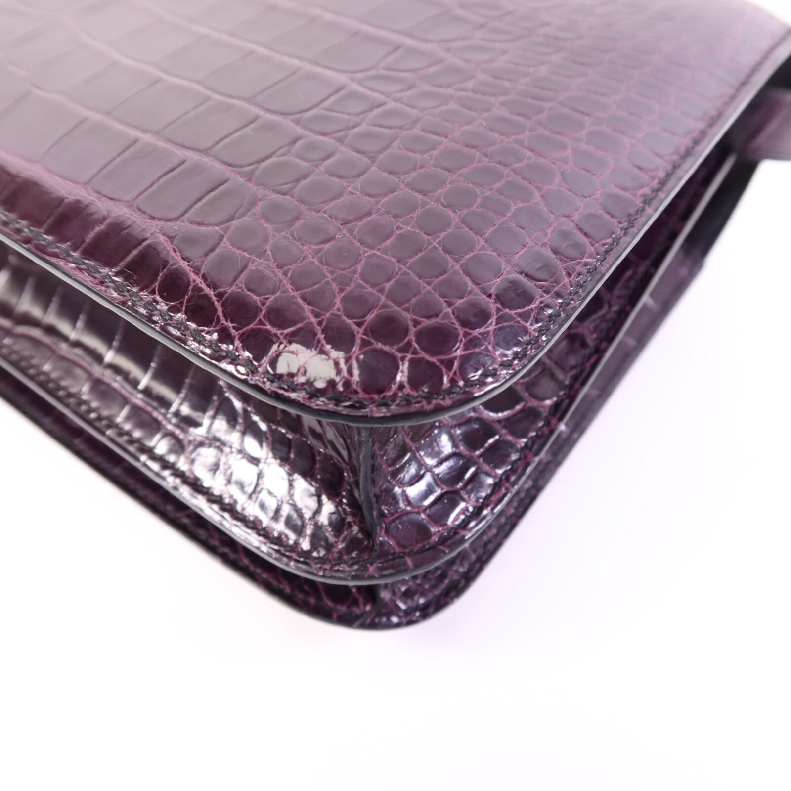 HERMES Niloticus皮革Constance 24金扣肩背袋Amethyst