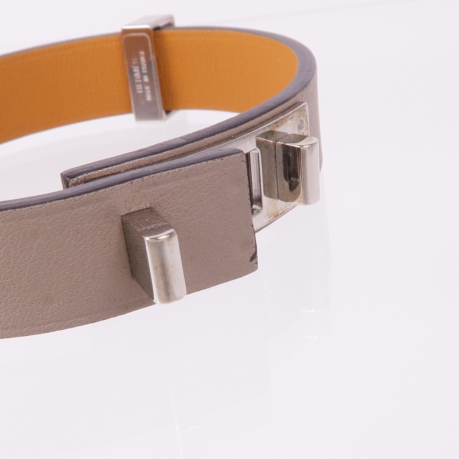 HERMES Swift皮革Mini Dog Bracelet銀扣手帶