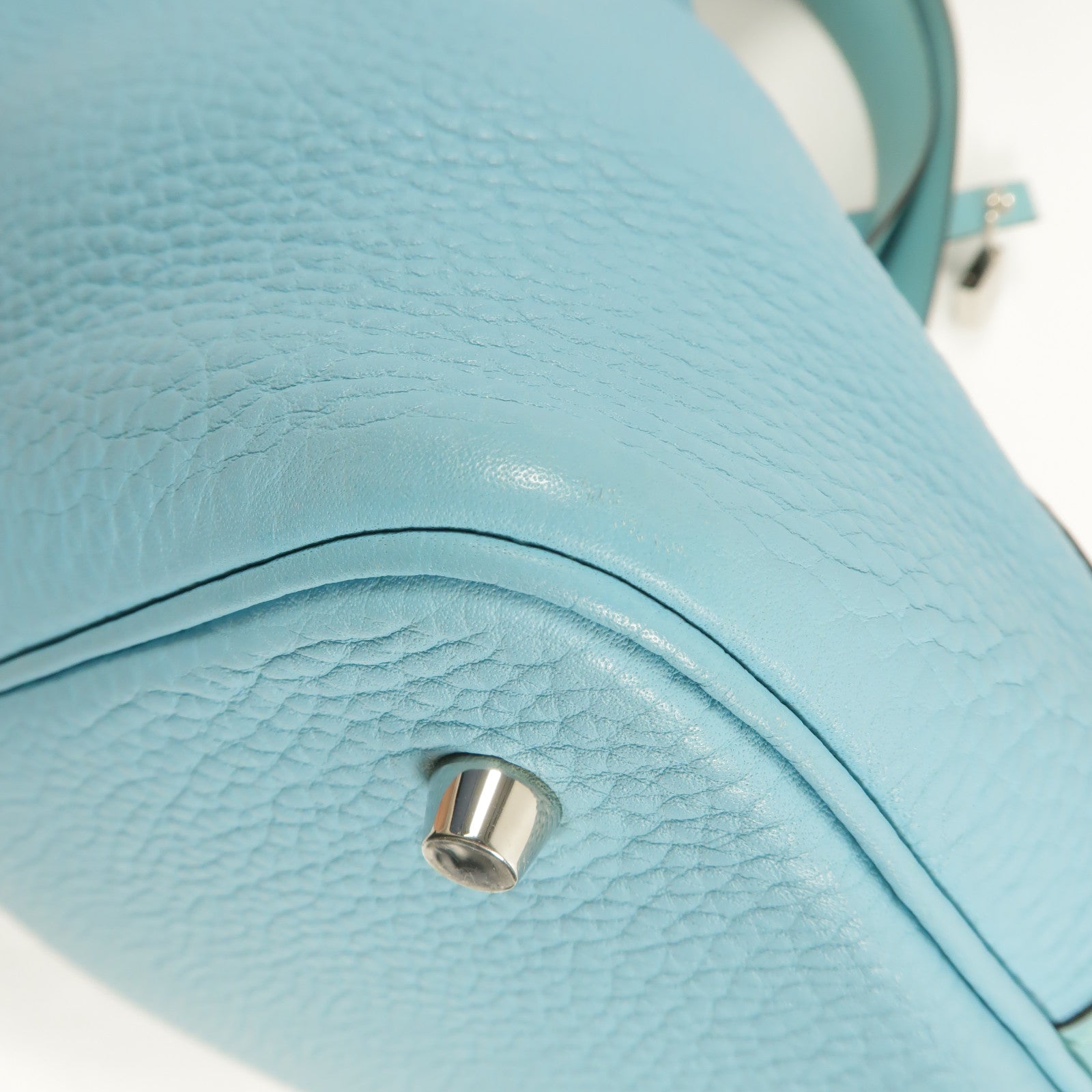 HERMES Clemence皮革/Swift皮革Picotin MM手挽袋Bleu Saint