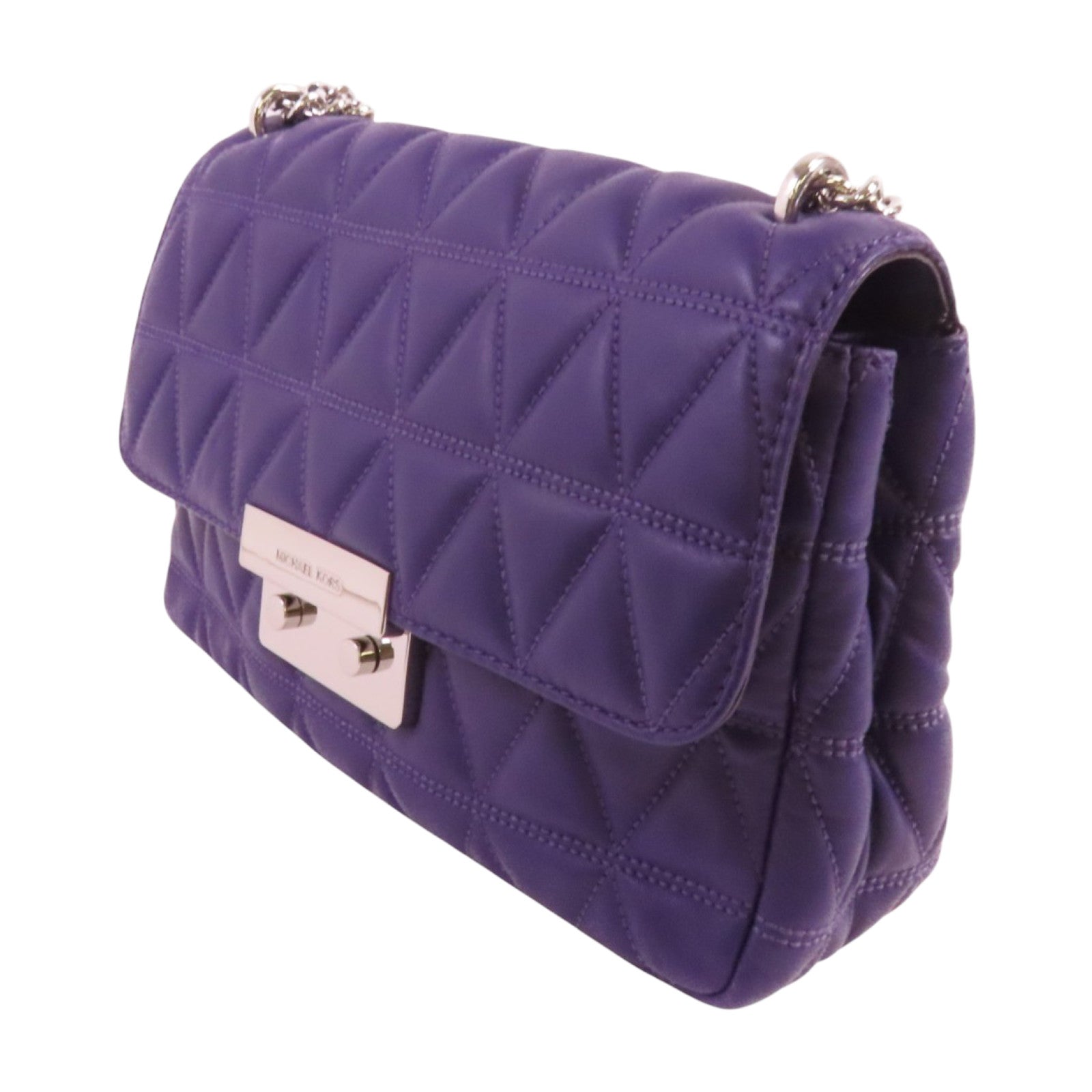 Michael Kors 羊皮皮革Chain Shoulder Bag銀扣鏈帶肩背袋