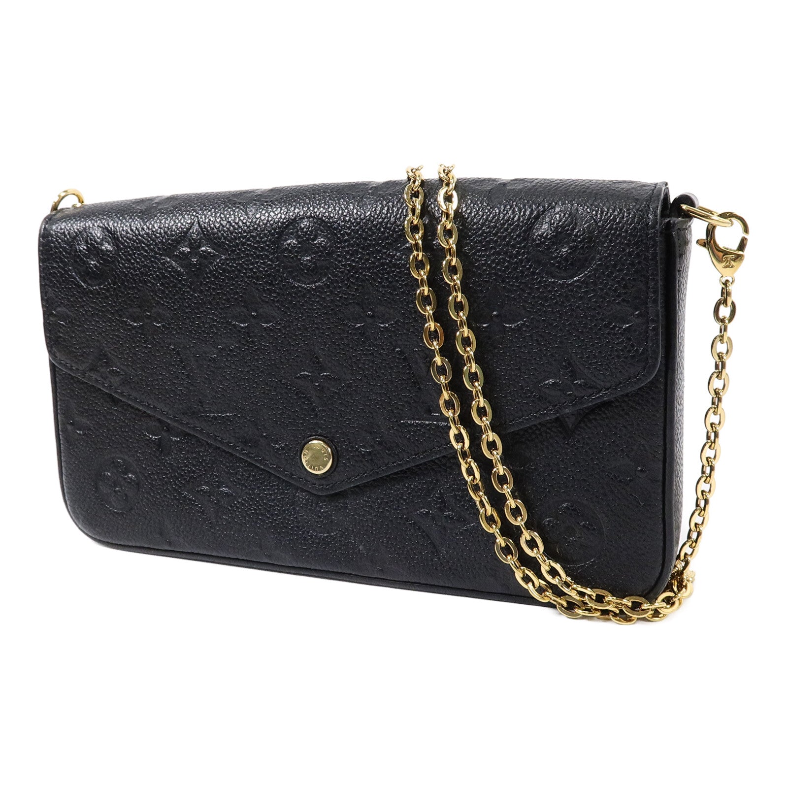 LOUIS VUITTON Monogram Empreinte Felicie Pochette 金扣鏈帶肩背袋