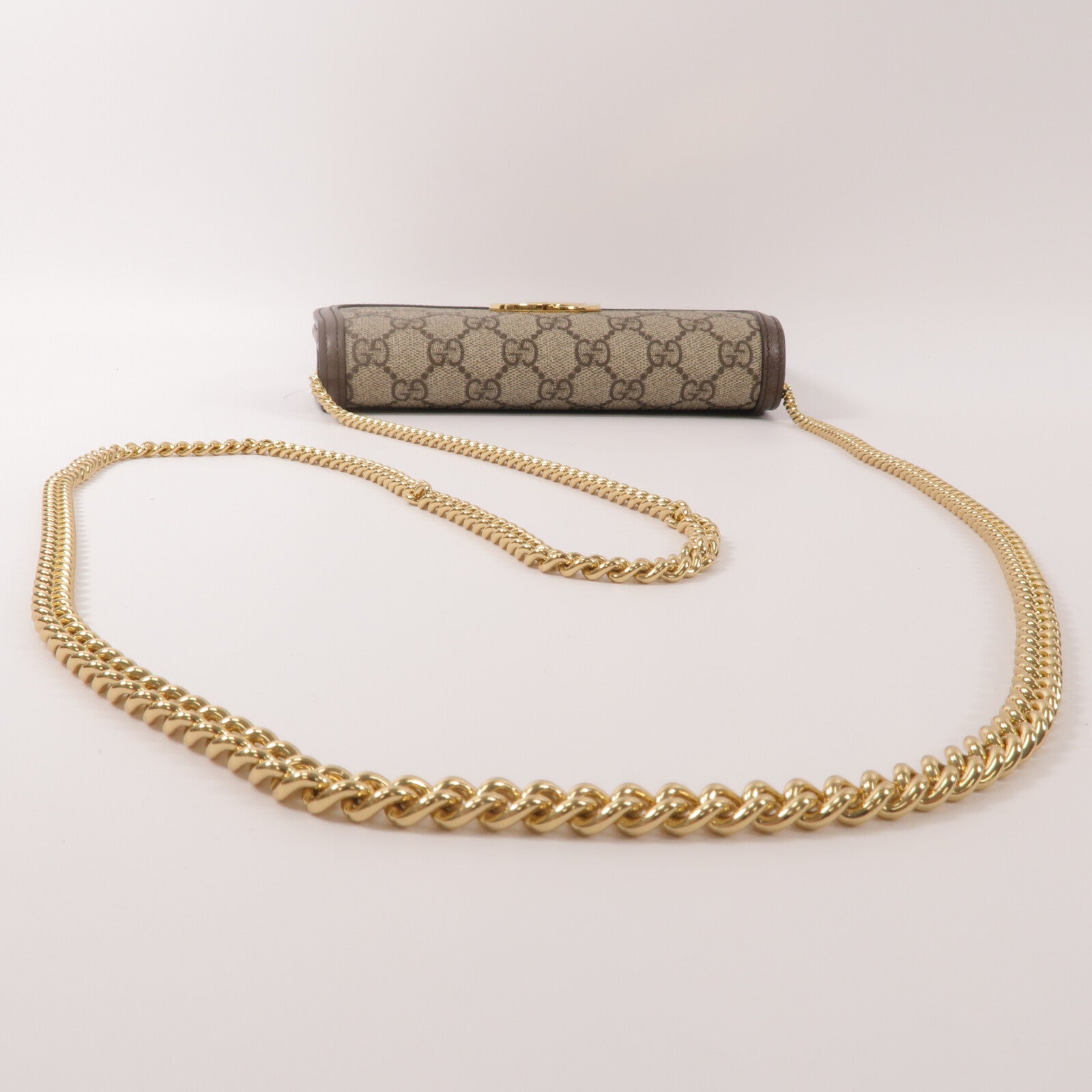 GUCCI 塗層帆布Blondie Wallet With Chain鏈帶肩背袋