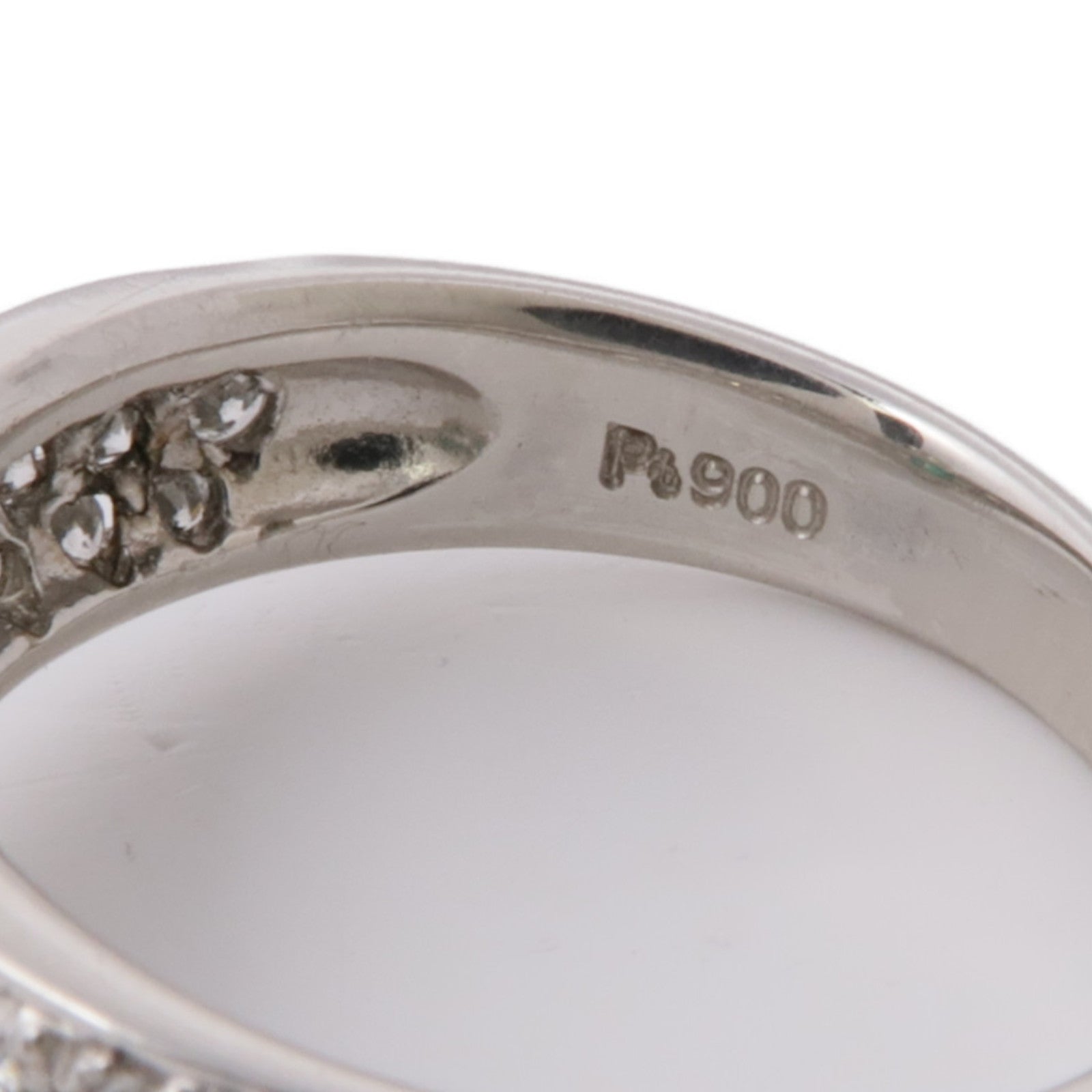 JEWELRY【激減優惠】 PT900鉑金Emerald Ring綠寶石/鑽石戒指US#6.5