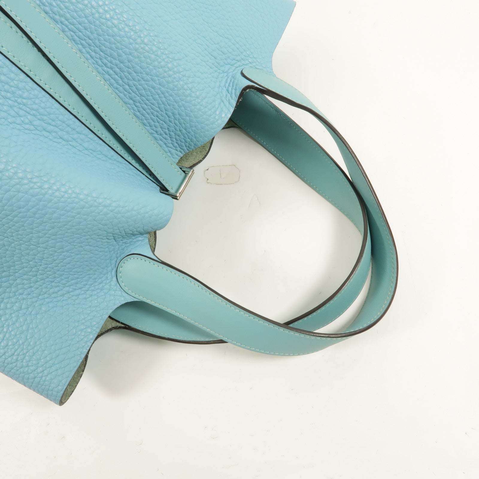 HERMES Clemence皮革/Swift皮革Picotin MM手挽袋Bleu Saint