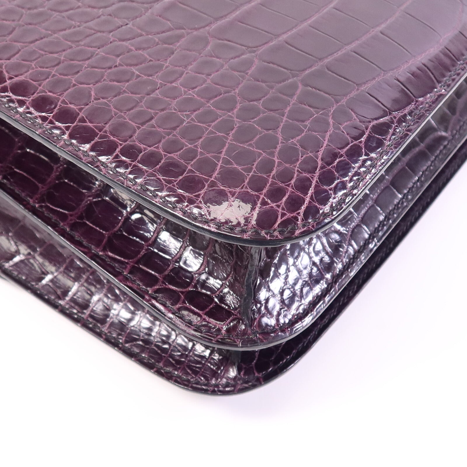 HERMES Niloticus皮革Constance 24金扣肩背袋Amethyst