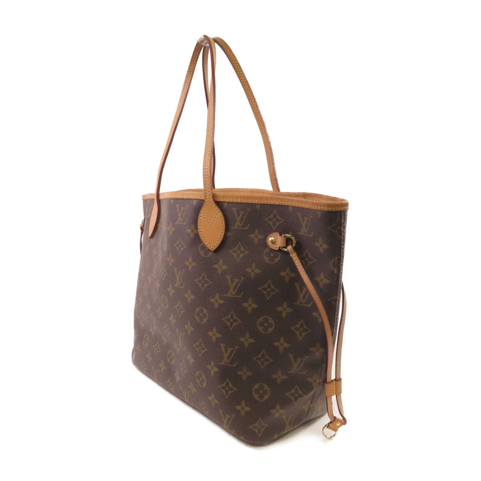 LOUIS VUITTON Monogram Neverfull MM Tote Bag金扣肩背袋啡色/酒紅色
