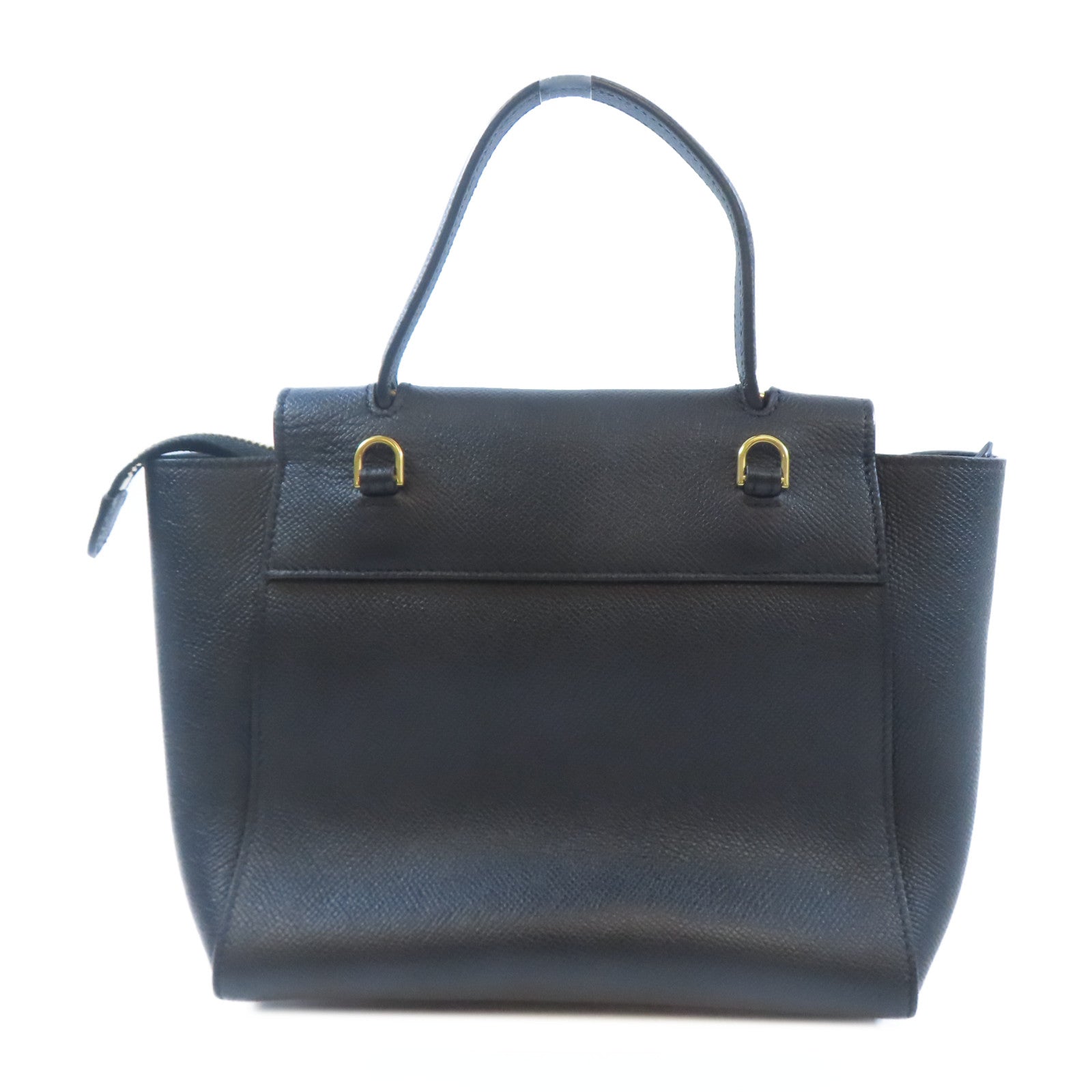 CELINE 牛皮皮革Nano Belt Bag金扣手挽肩背兩用袋黑色
