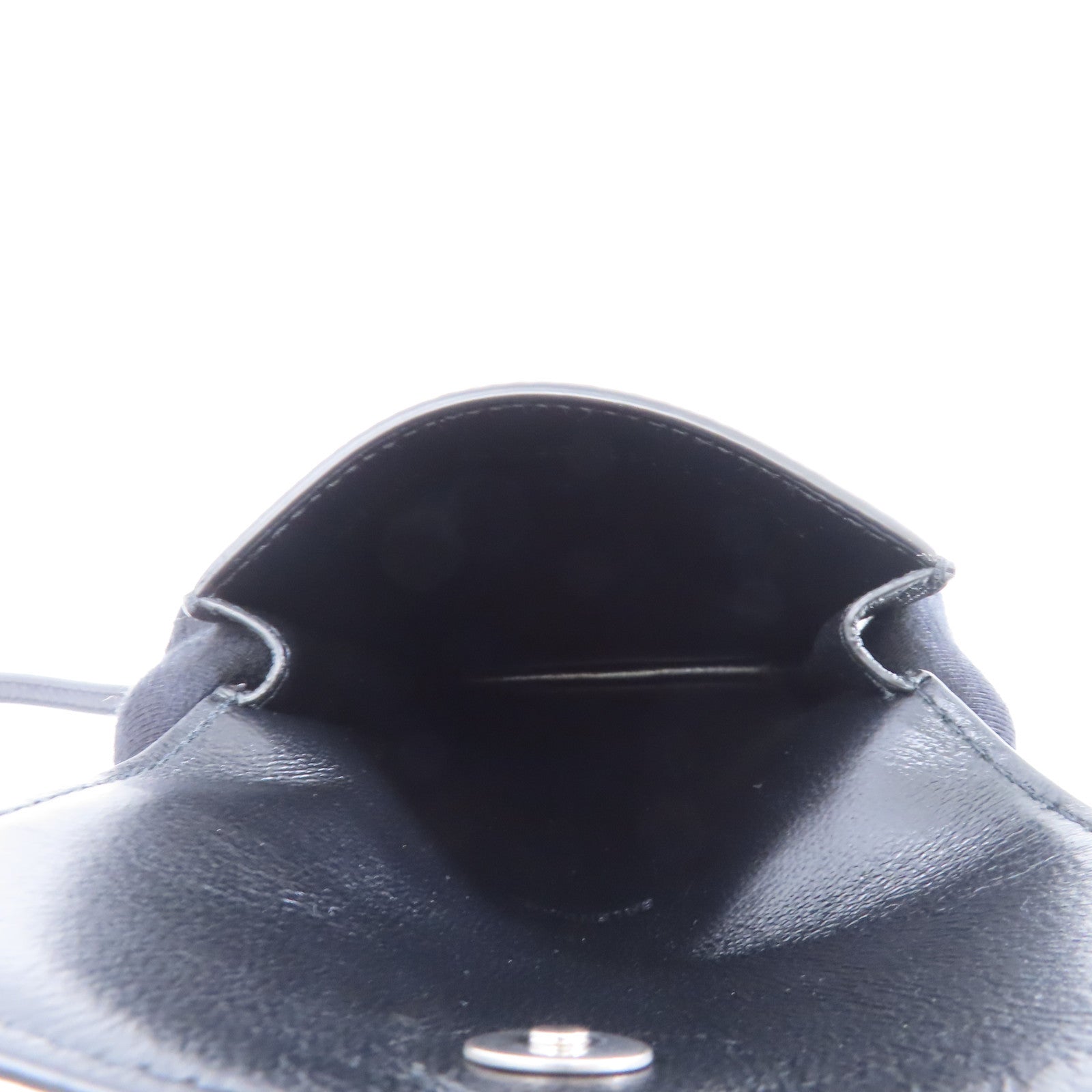 BALENCIAGA 牛皮皮革Cash Phone Card Holder銀扣現金手機和卡包黑色