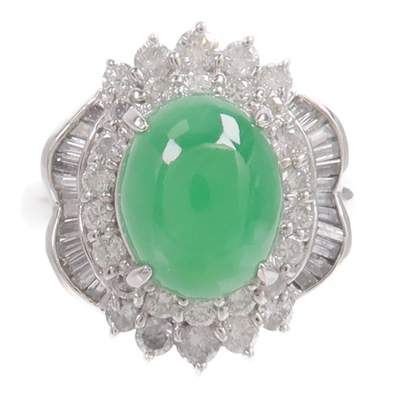 JEWELRY PT900鉑金Jade Diamond Ring翡翠/鑽石戒指