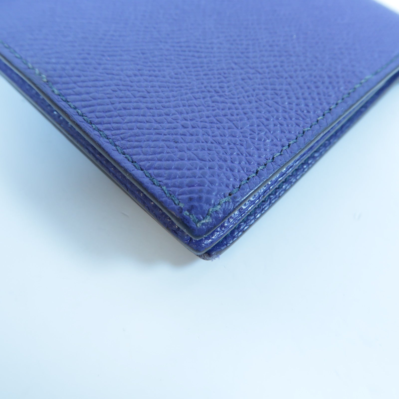 HERMES 【激減優惠】Epsom皮革Bearn Long Wallet銀扣長錢包藍色