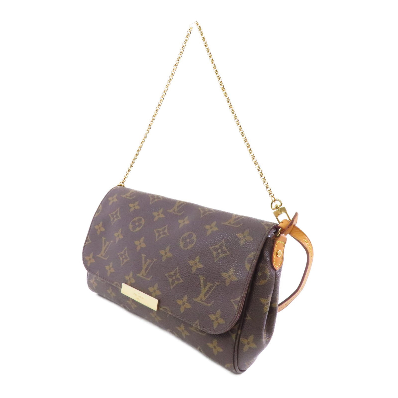 LOUIS VUITTON Monogram Favorite MM金扣手挽肩背兩用袋棕色