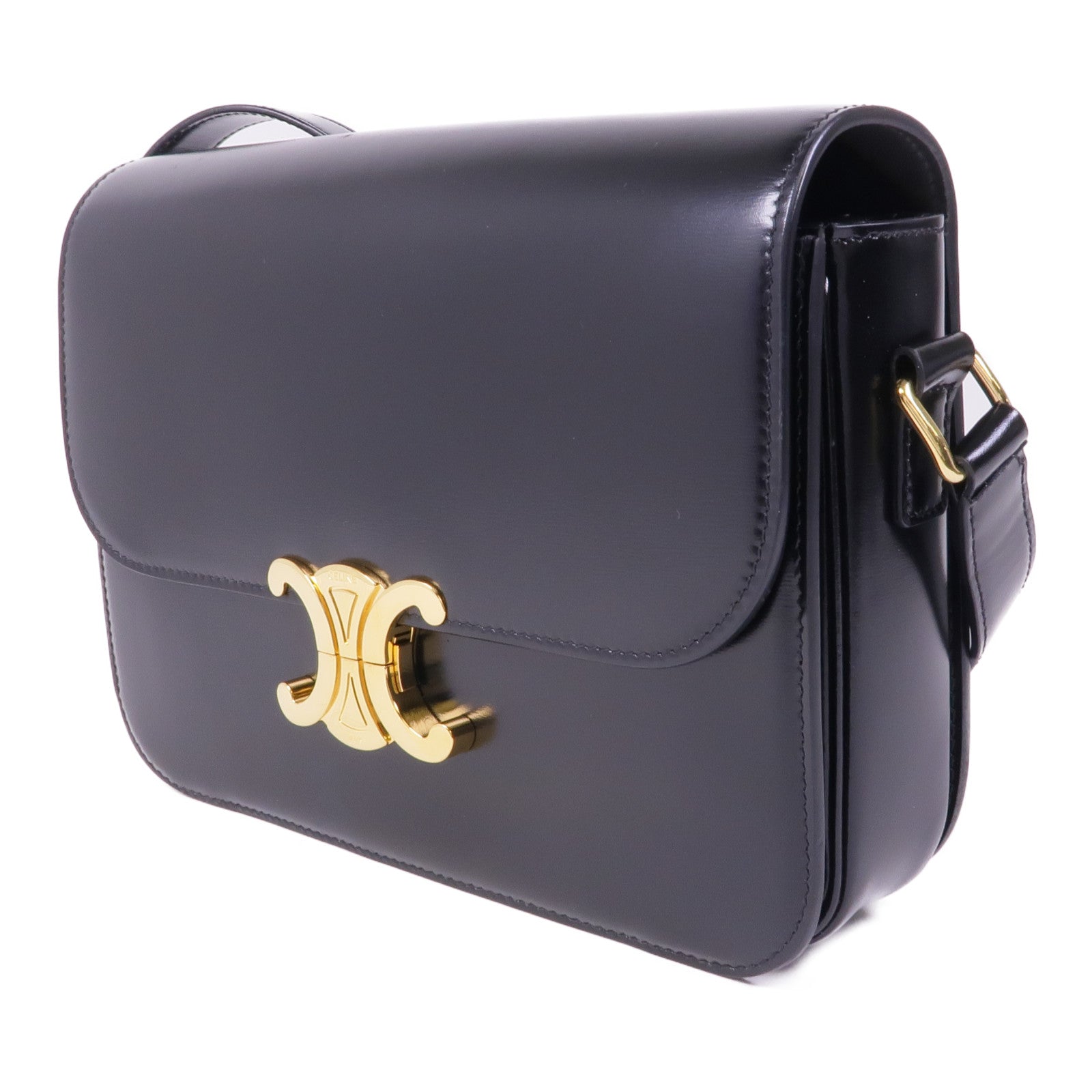 CELINE 牛皮皮革Classique Triomphe金扣肩背袋