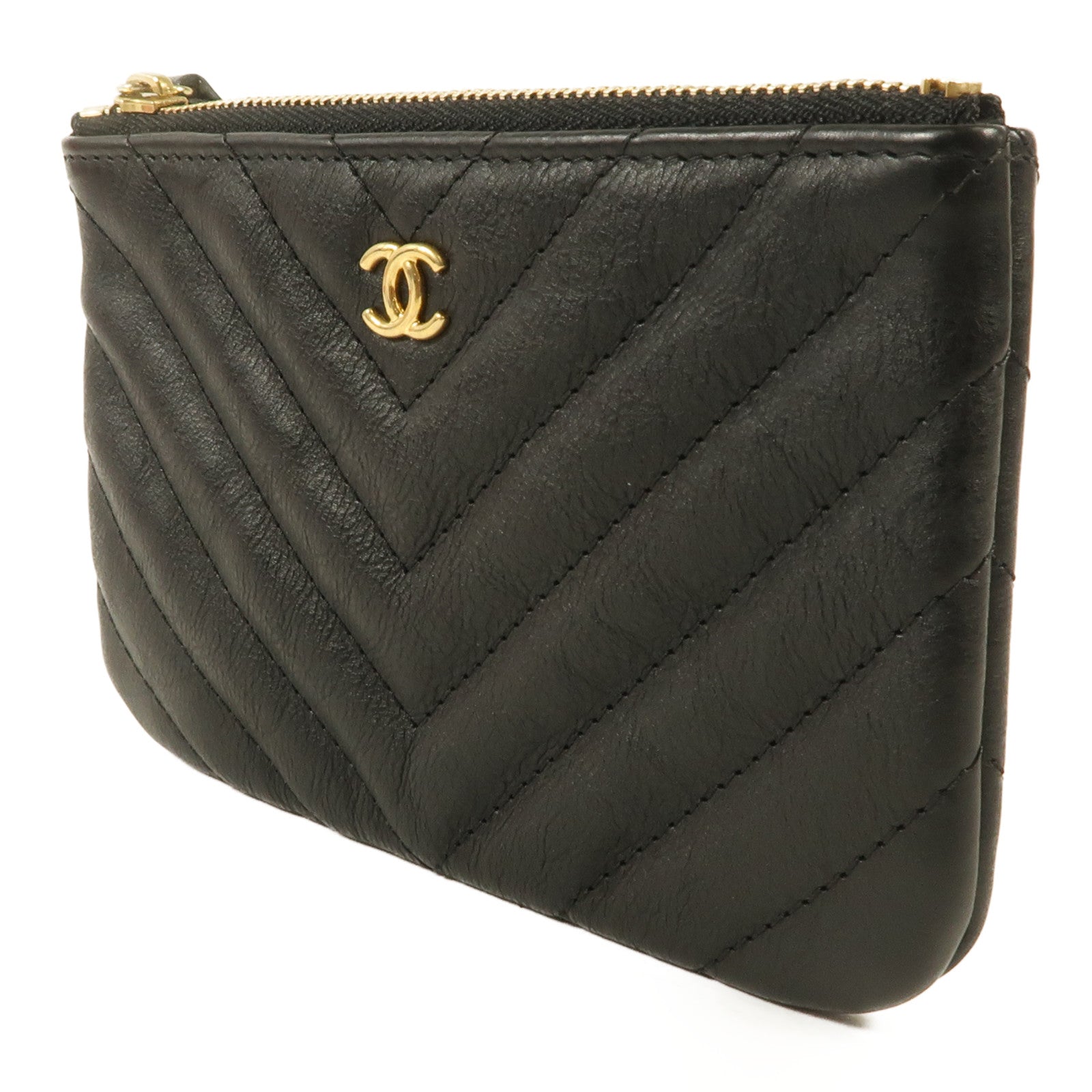 CHANEL 牛皮皮革Coin Case金扣零錢包