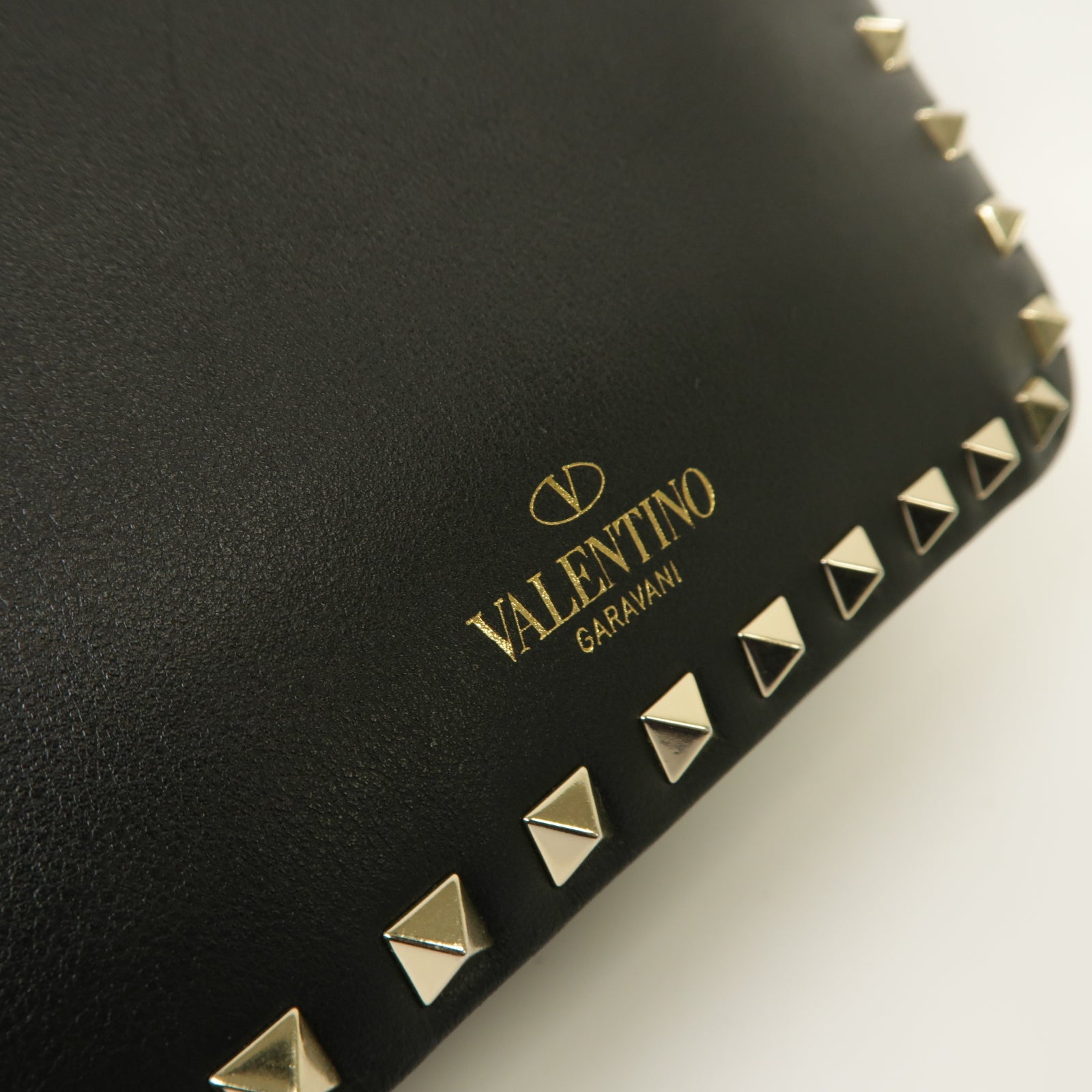 Valentino 牛皮皮革Shoulder Bag金扣肩背袋黒色