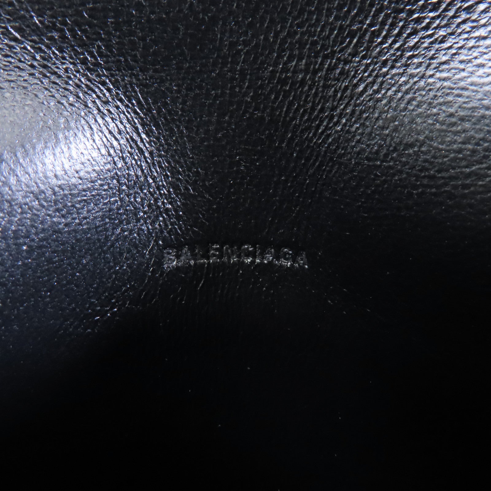 BALENCIAGA 牛皮皮革Cash Phone Card Holder銀扣現金手機和卡包黑色