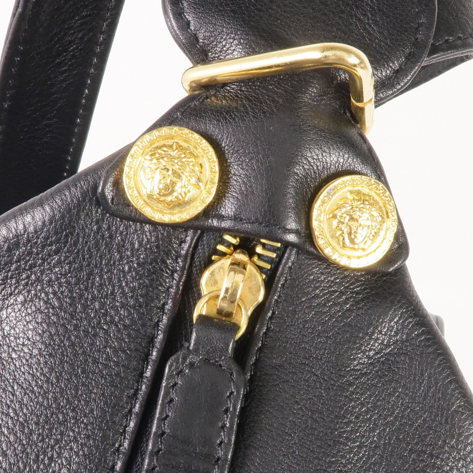 VERSACE 牛皮皮革Backpack金扣背包