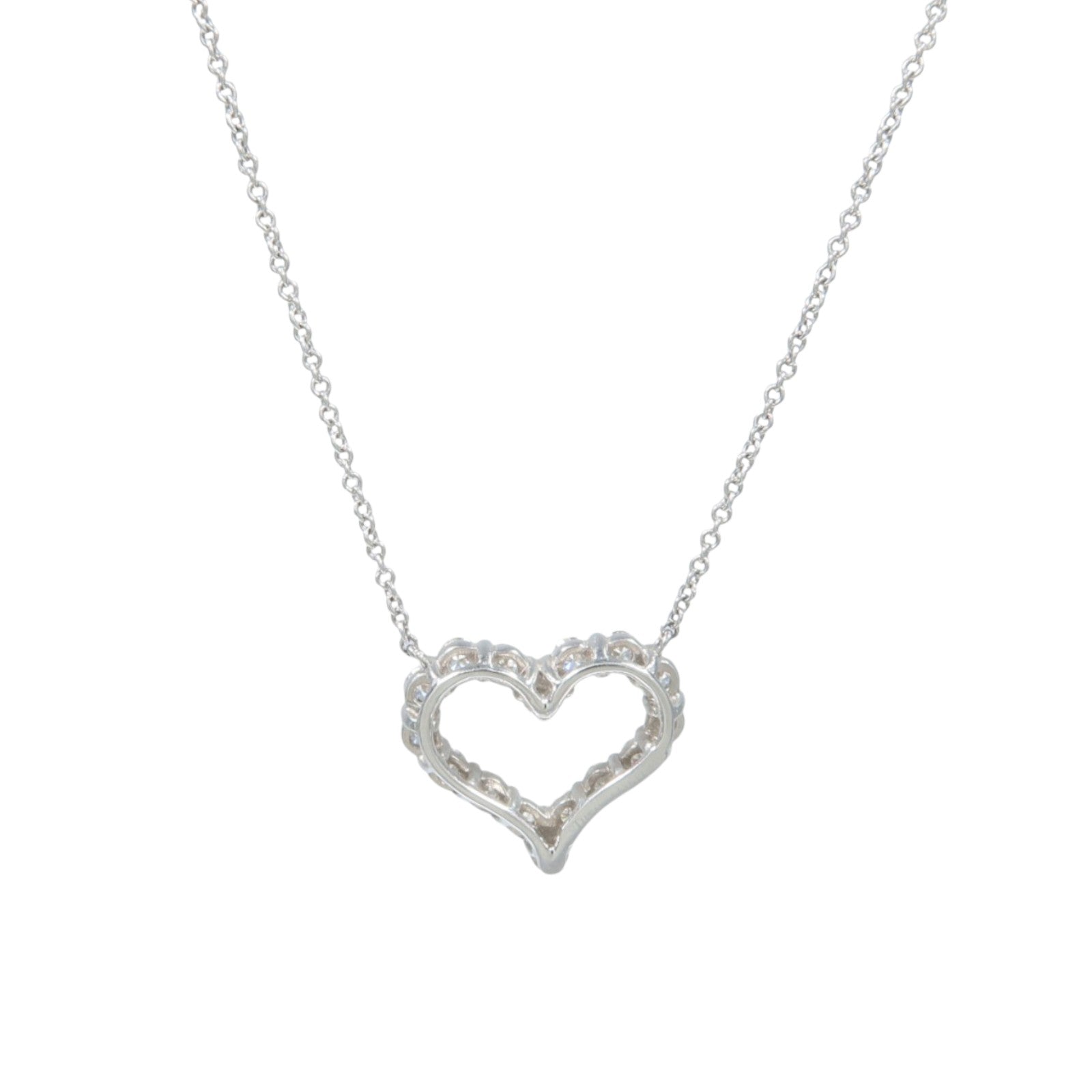 TIFFANY＆CO PT950鉑金Diamond Heart Pendant鑽石項鍊