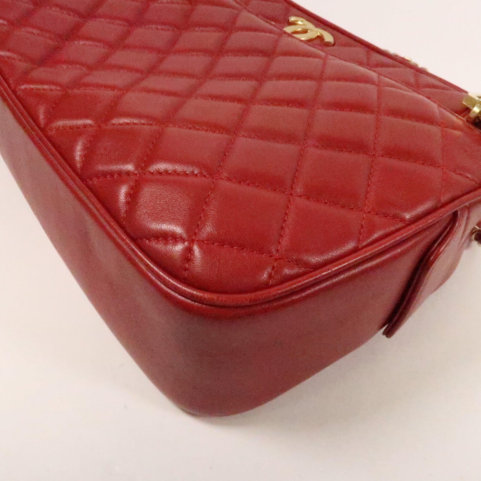 CHANEL 羊皮皮革Chain Shoulder Bag金扣鏈帶手挽肩背袋