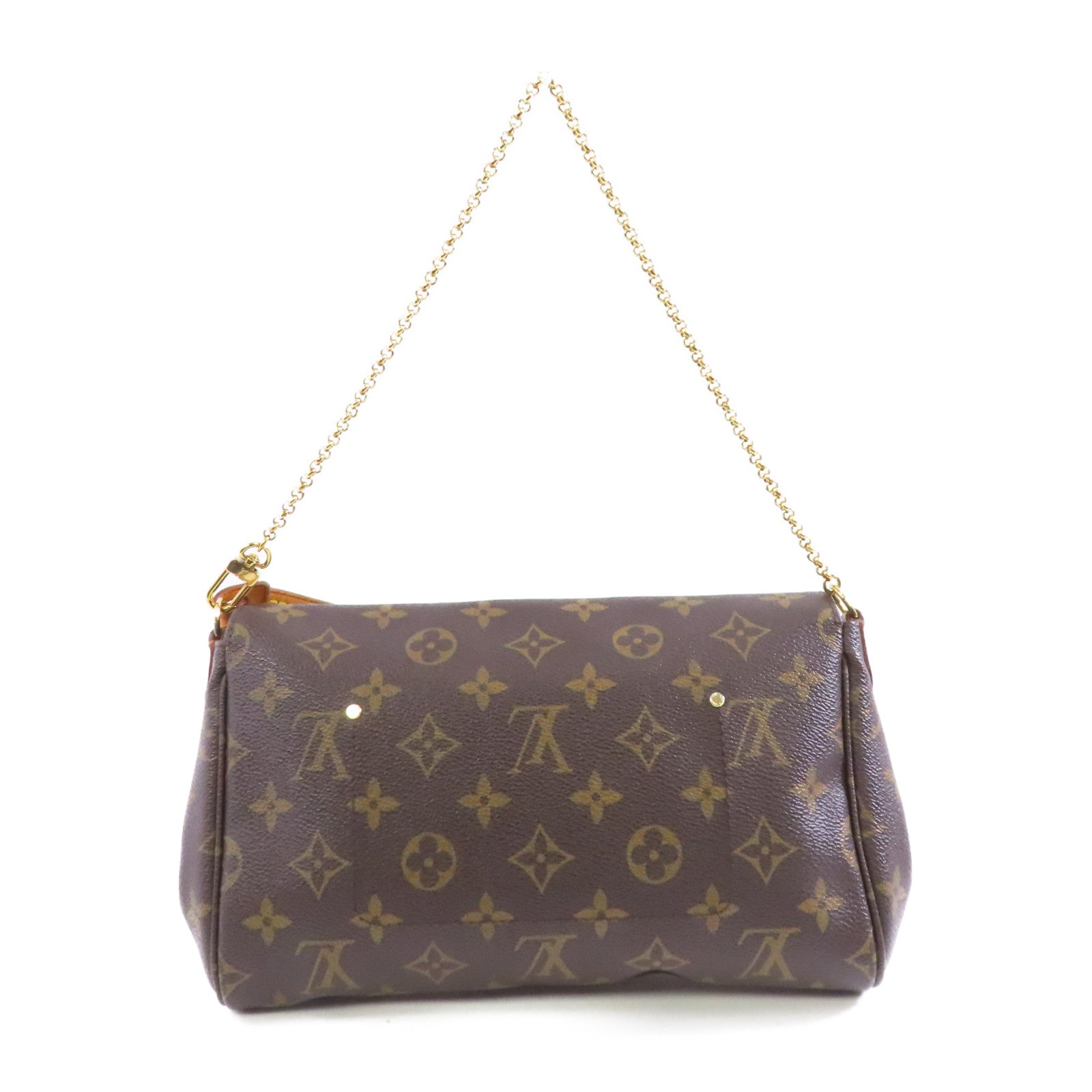 LOUIS VUITTON Monogram Favorite MM金扣手挽肩背兩用袋棕色